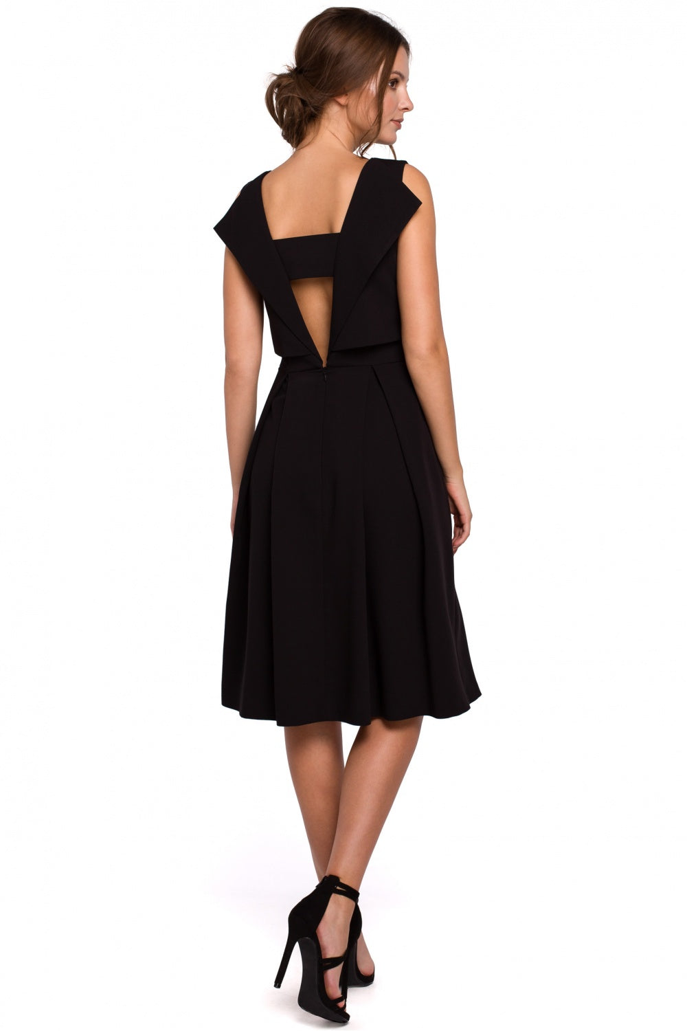 Makover Black Pleated Evening Dress - view 2