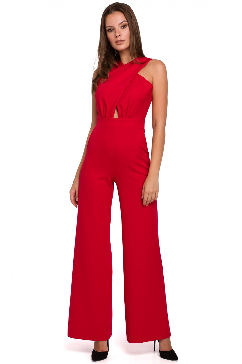 Makover Red Striped Jumpsuit