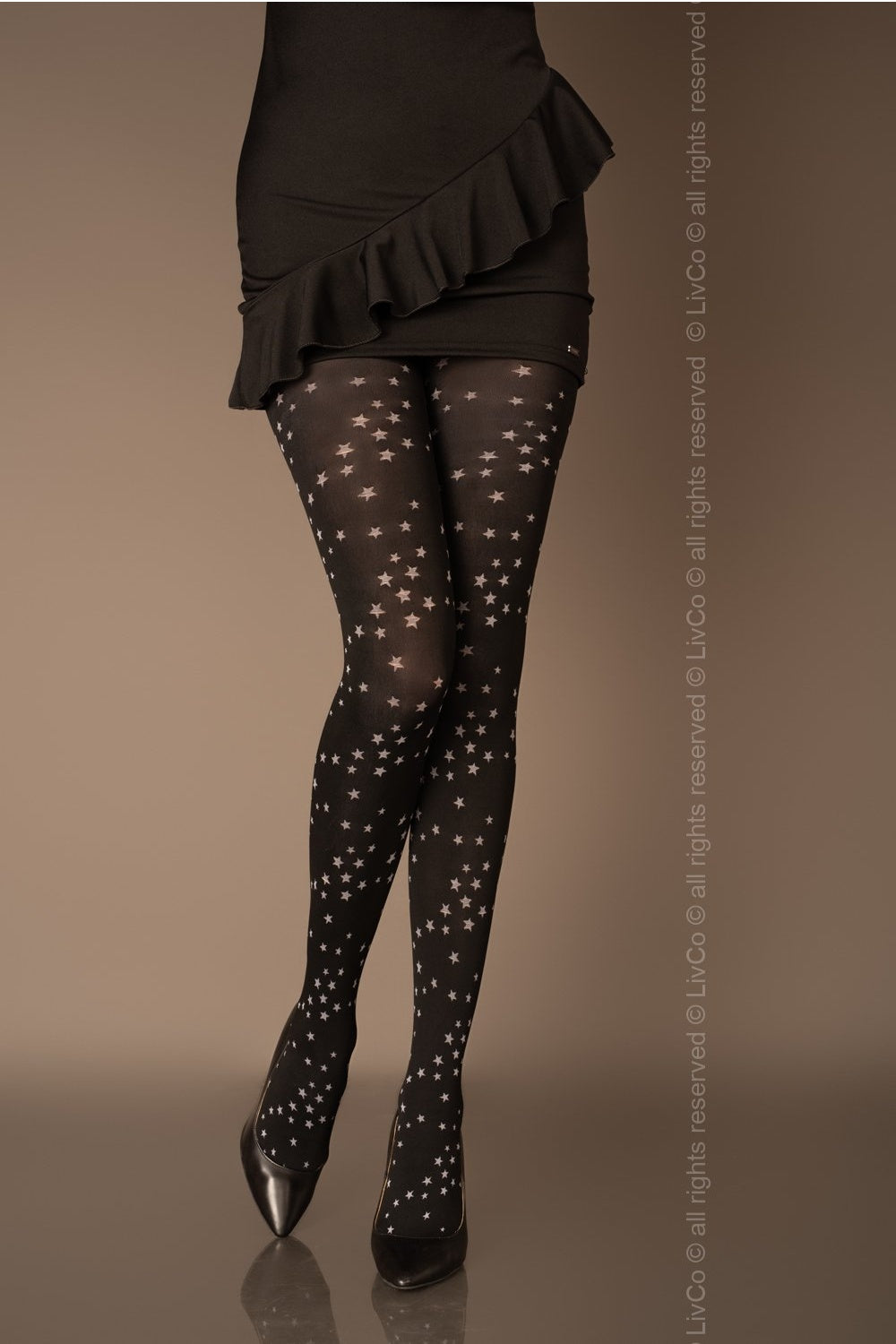 Livia Corsetti Fashion Erriona Black Floral Tights