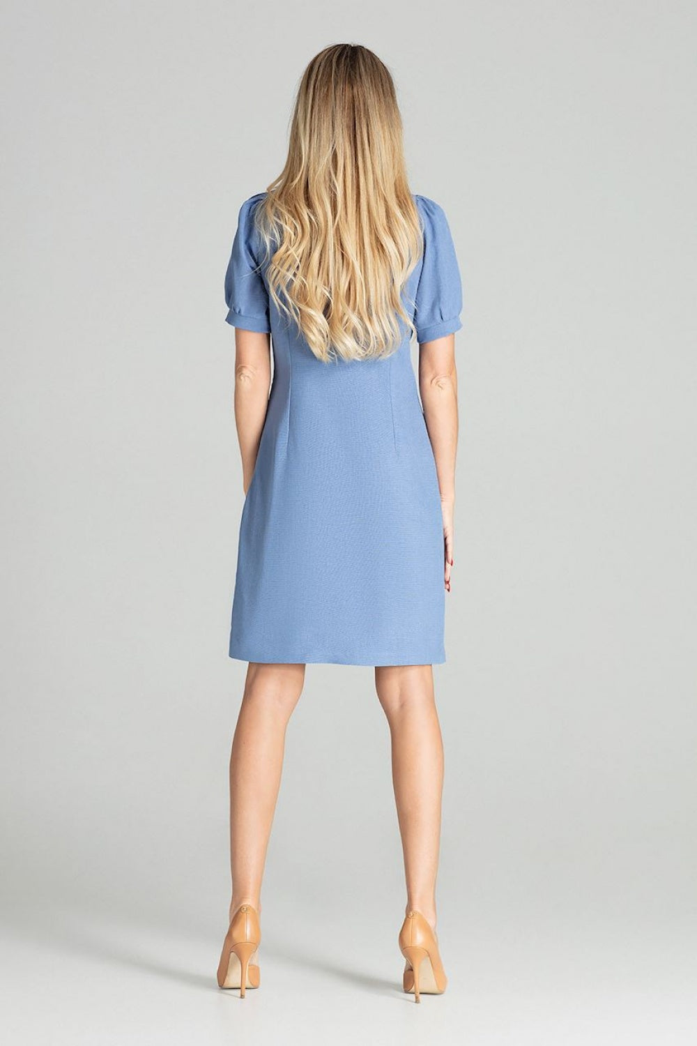 Figl Blue Square Neck Midi Dress - view 3
