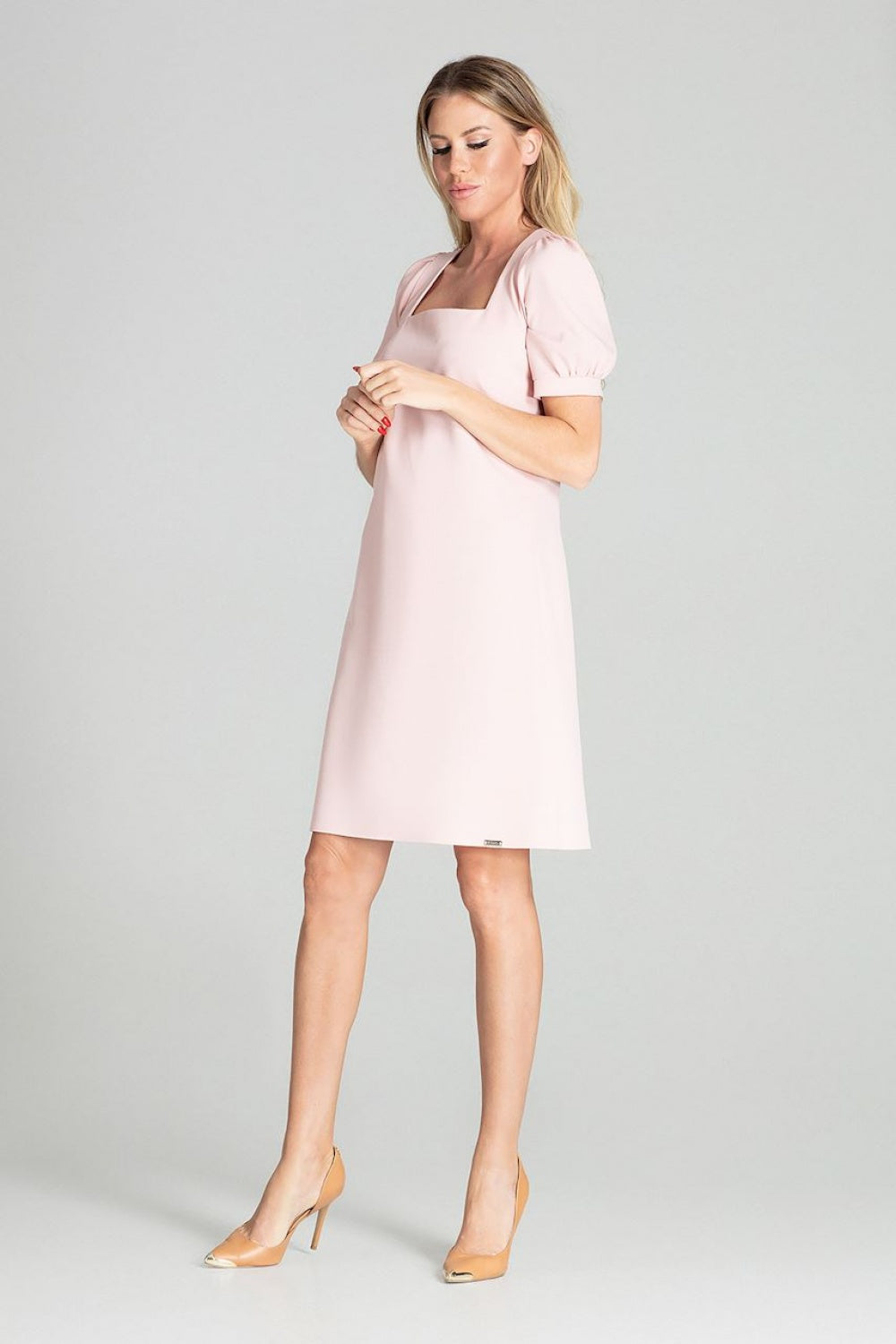 Figl Pink Square Neck Midi Dress - view 2