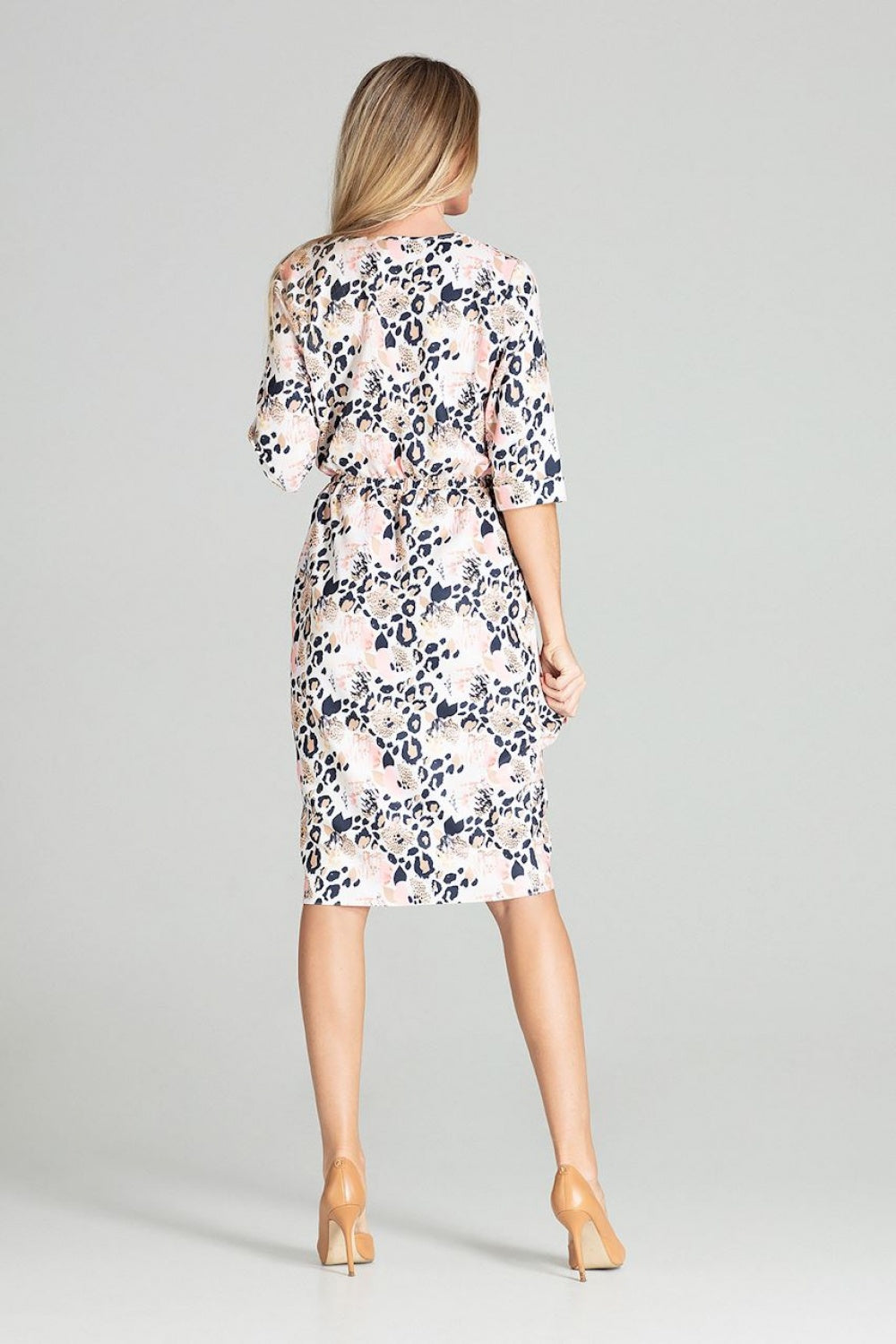 Figl Patterned Polyester Midi Dress - view 3