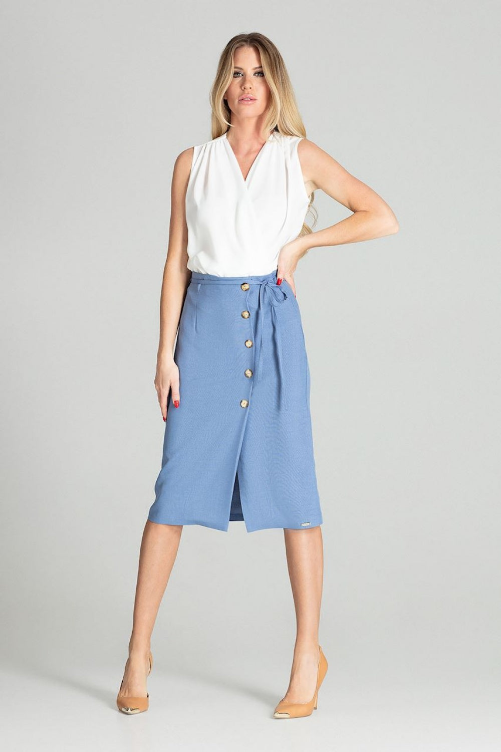 Figl Blue Midi Skirt