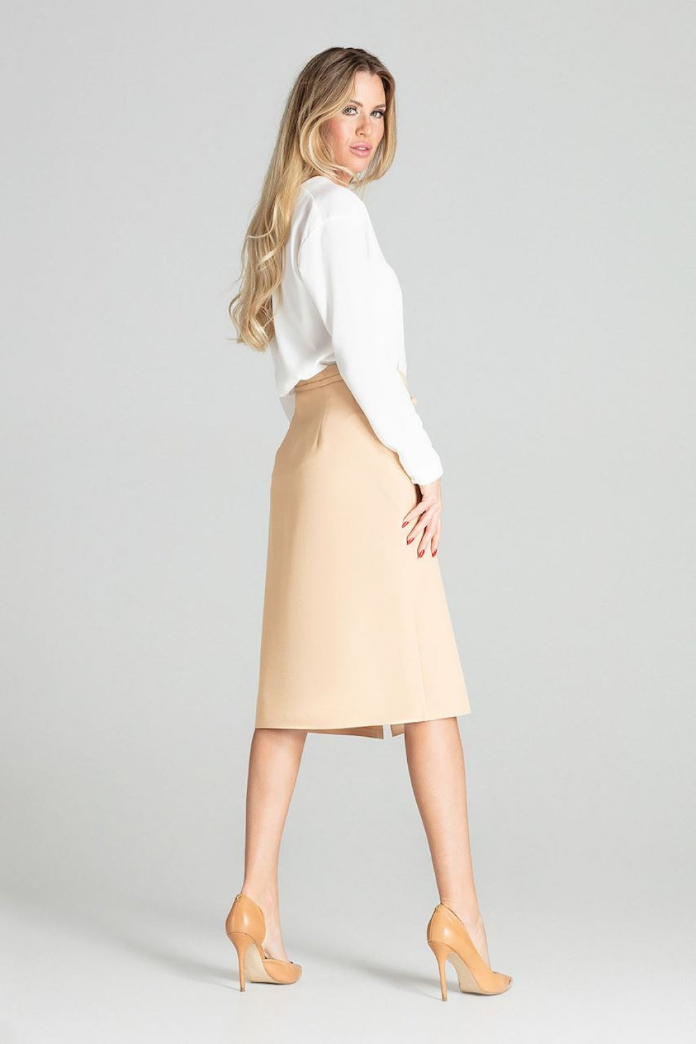 Figl Beige Midi Skirt - view 3
