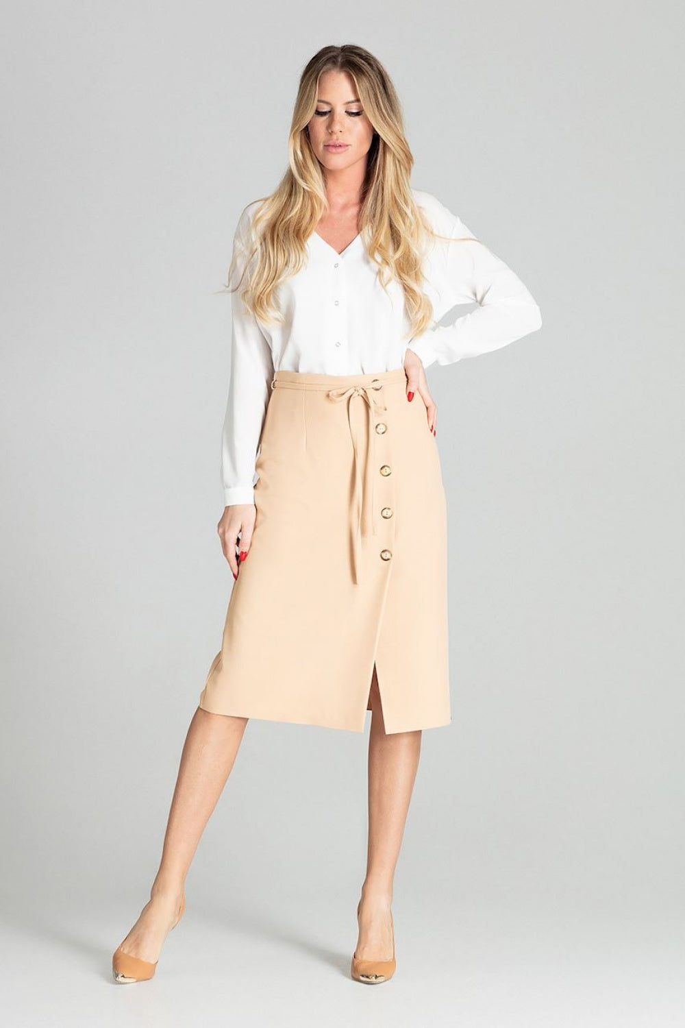 Figl Beige Midi Skirt - view 4