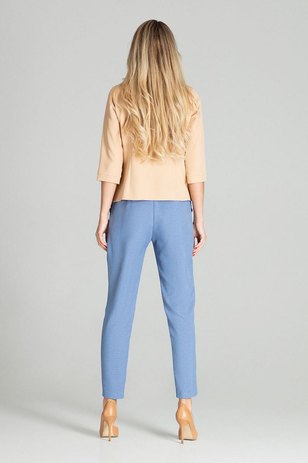 Figl Blue Polyester Trousers with Pockets - view 3