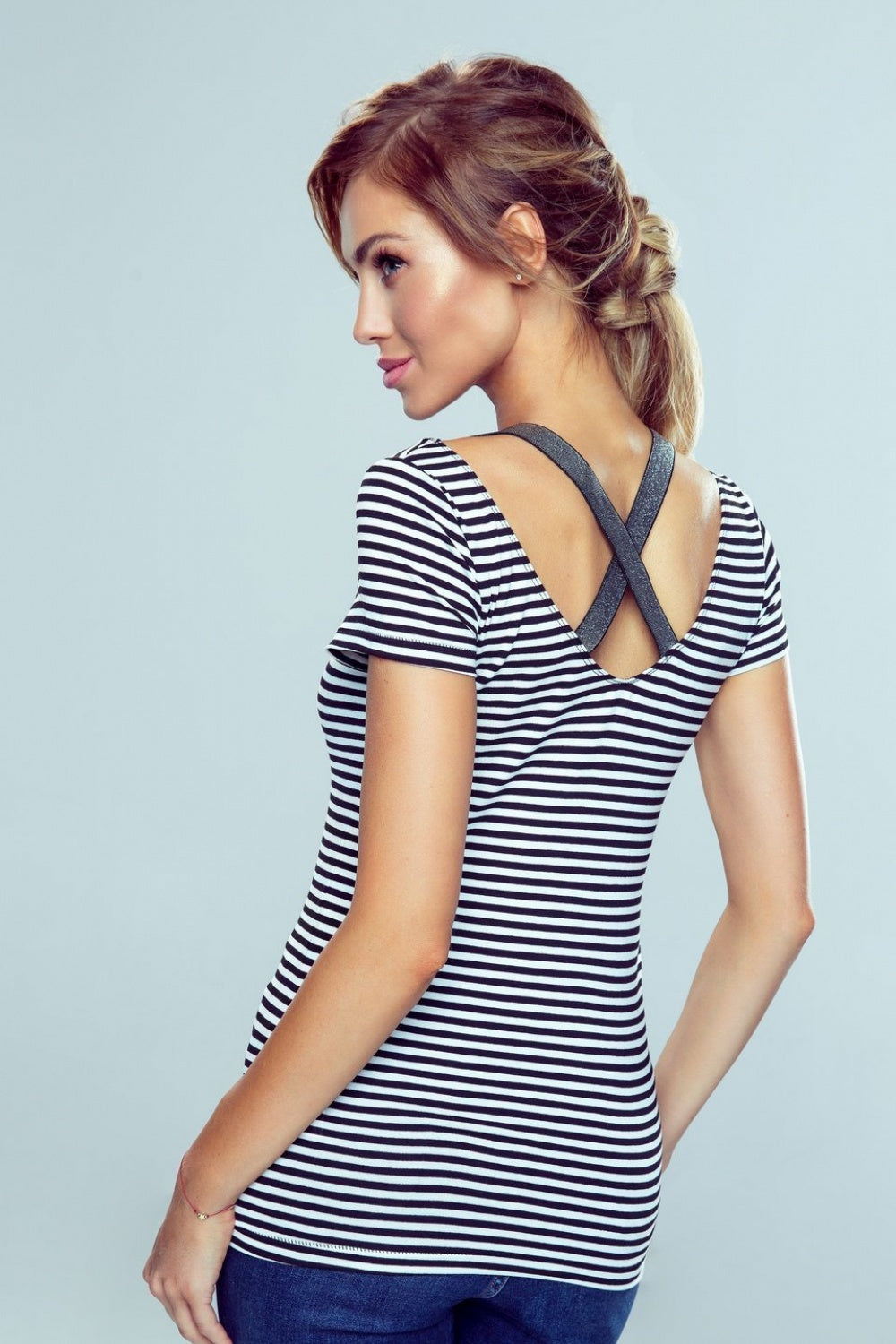 Eldar Meg Black Striped Cotton Blouse - view 2