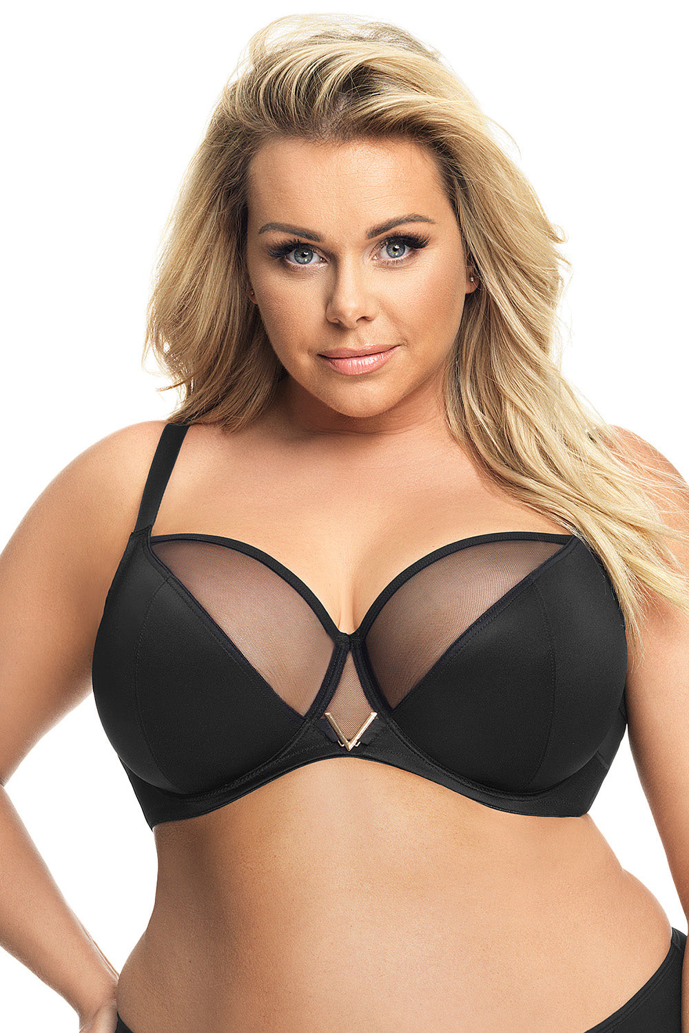 Gorsenia Lingerie Vicky Black Mesh Underwired Soft Bra