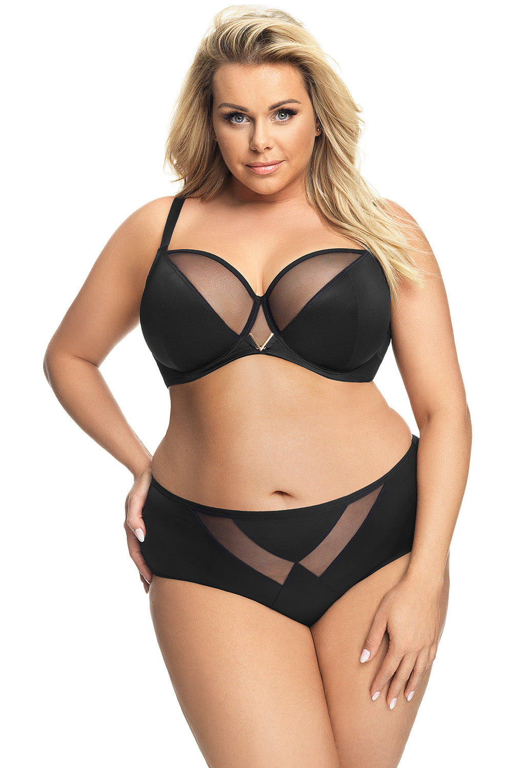 Gorsenia Lingerie Vicky Black Mesh Underwired Soft Bra - view 2