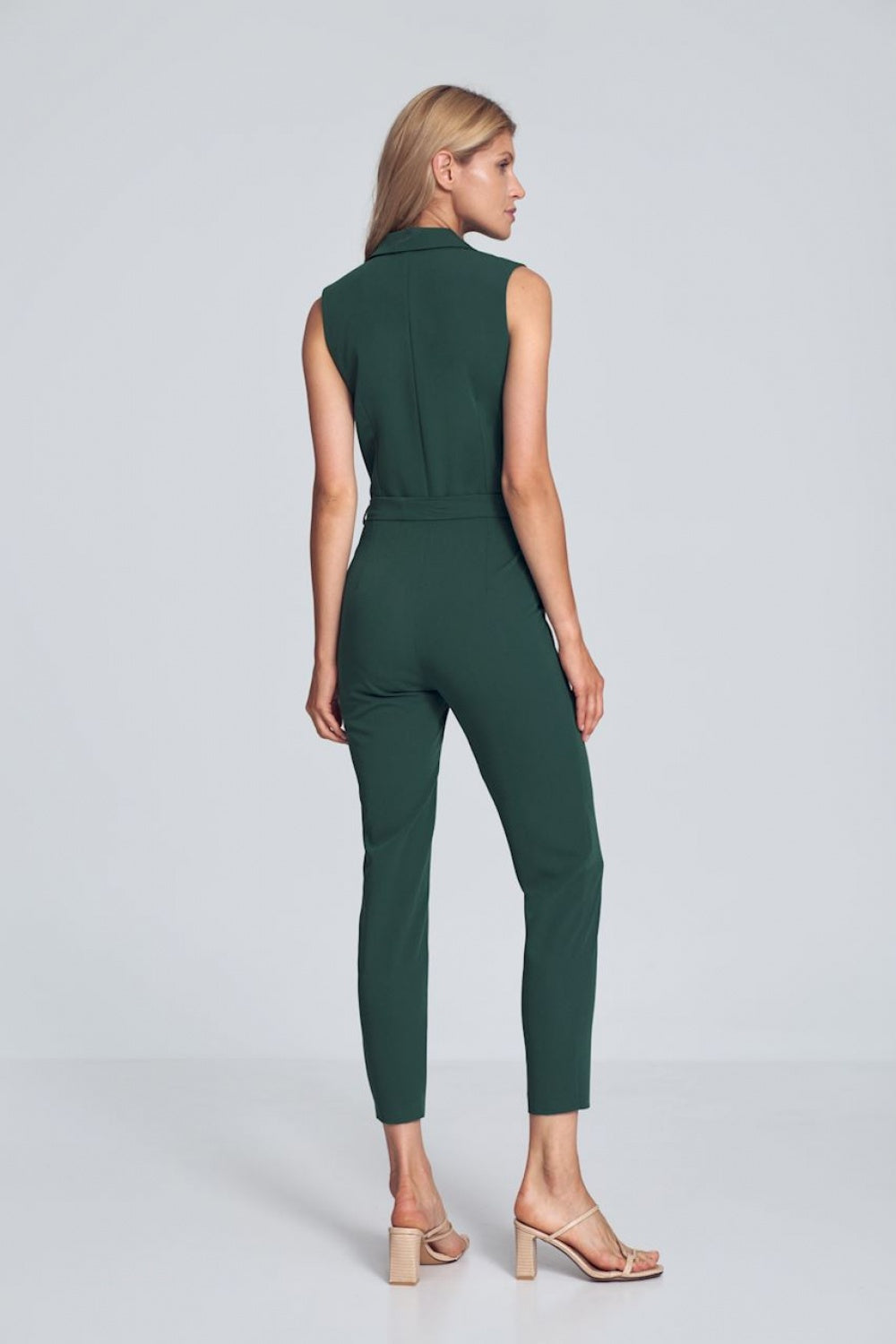 Figl Green V-Neck Sleeveless Jumpsuit - view 2