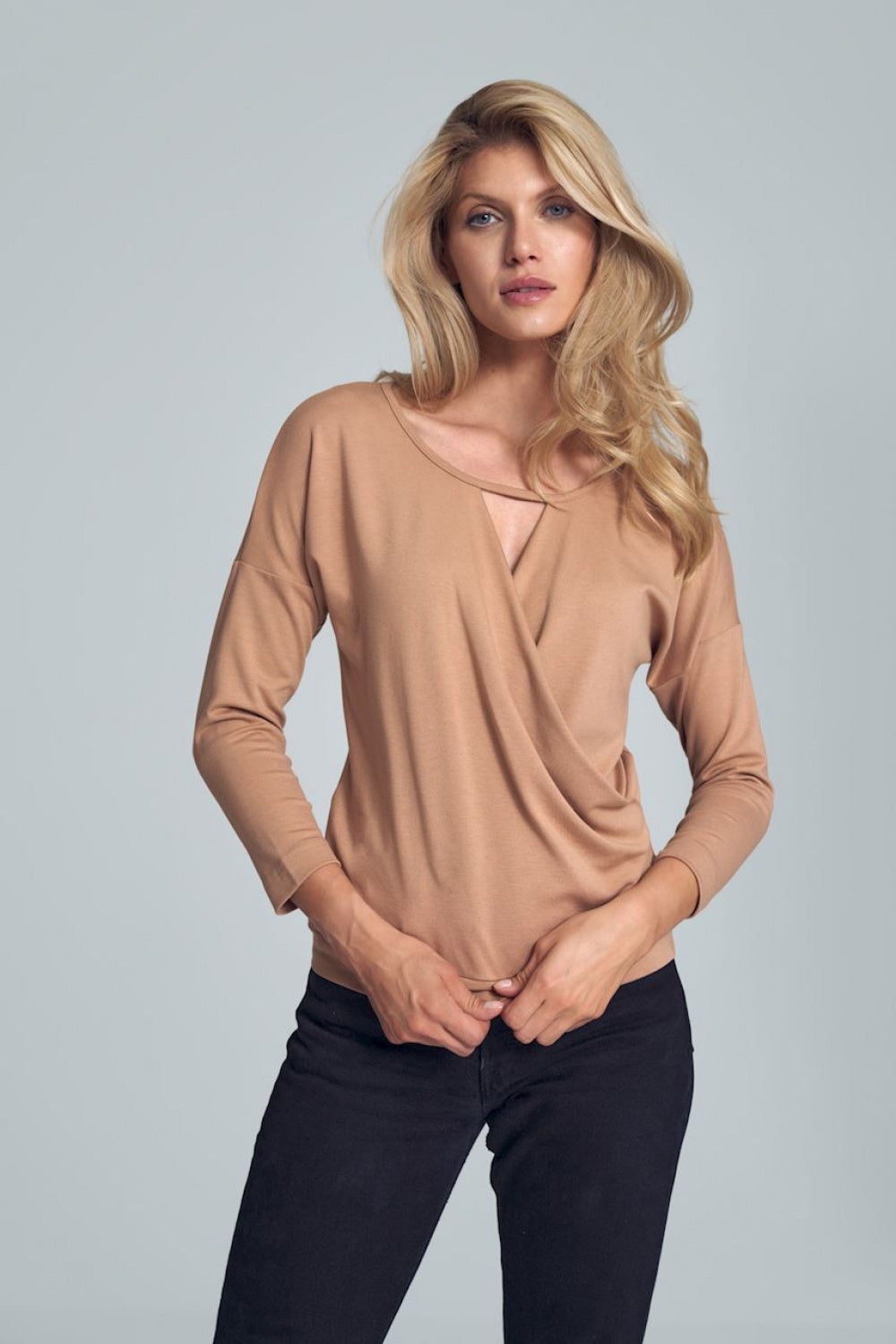 Figl Beige Wrap Blouse