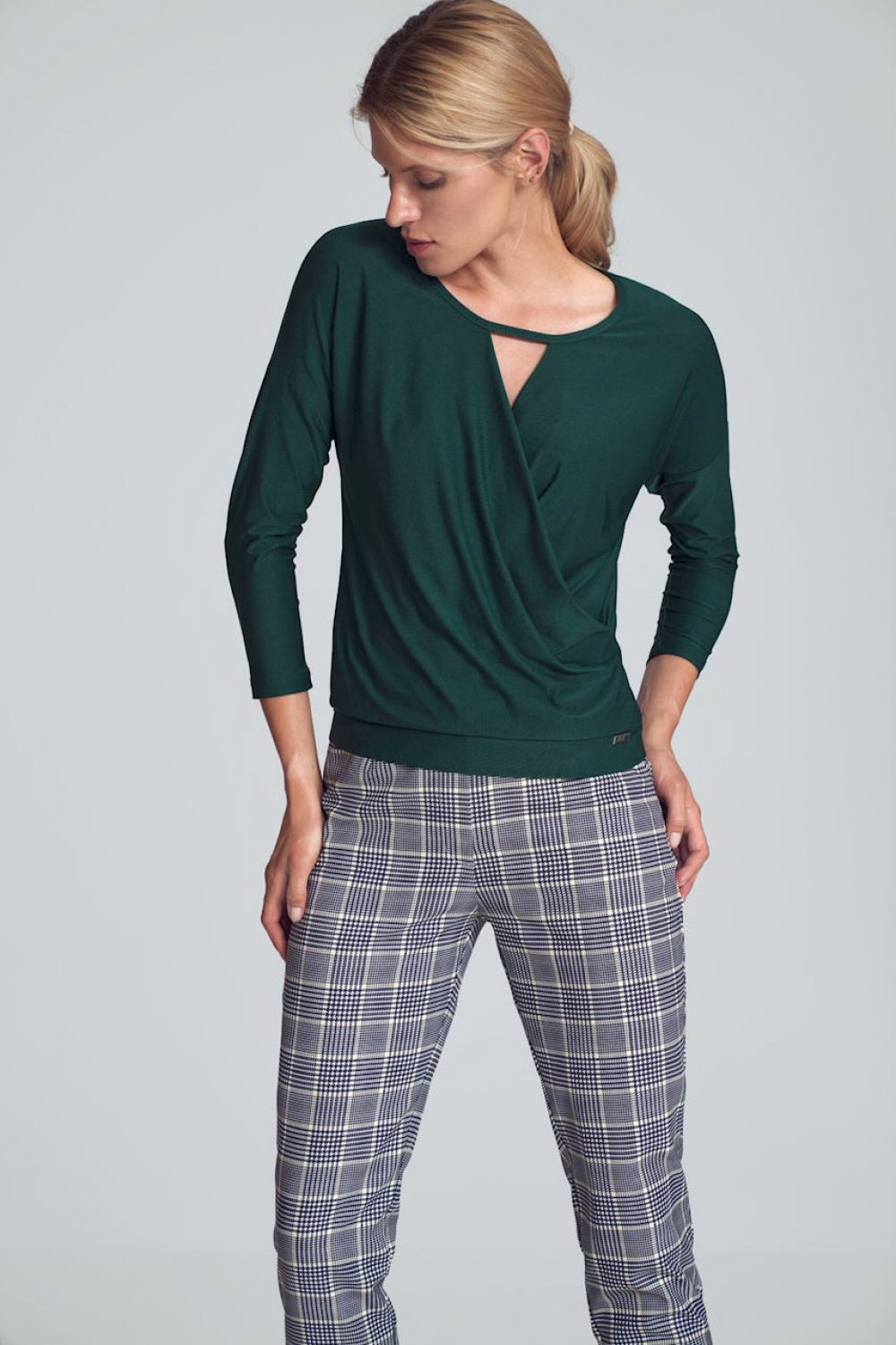Figl Green Wrap Blouse