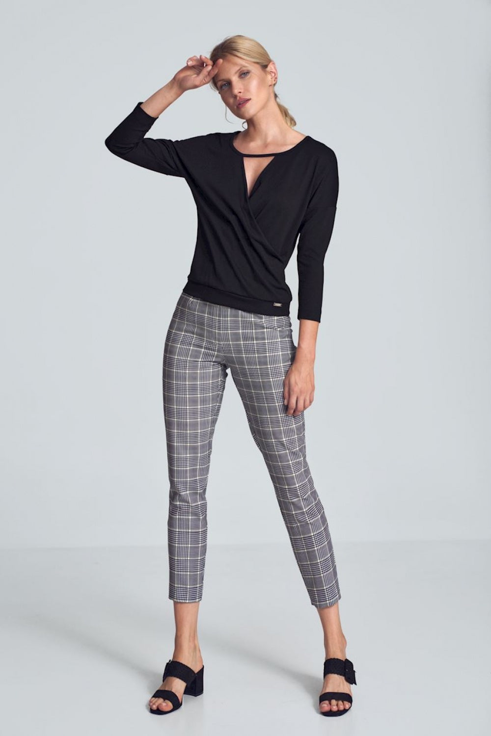 Figl Black Wrap Blouse