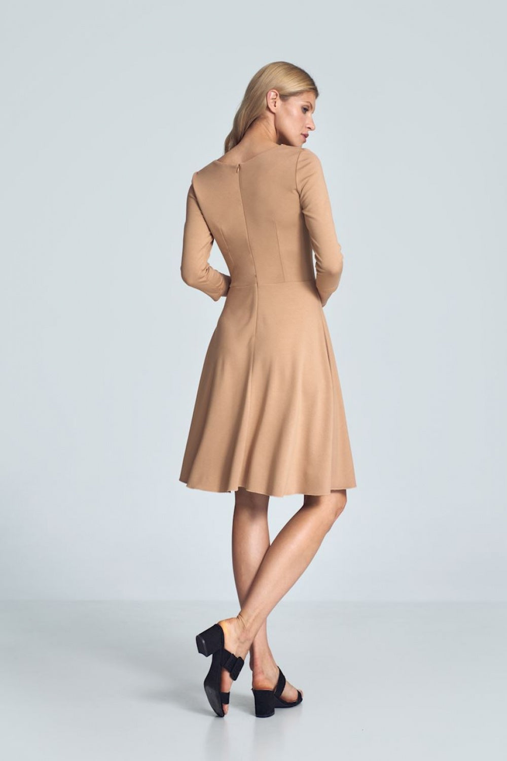 Figl Beige Midi Flared Cocktail Dress - view 3