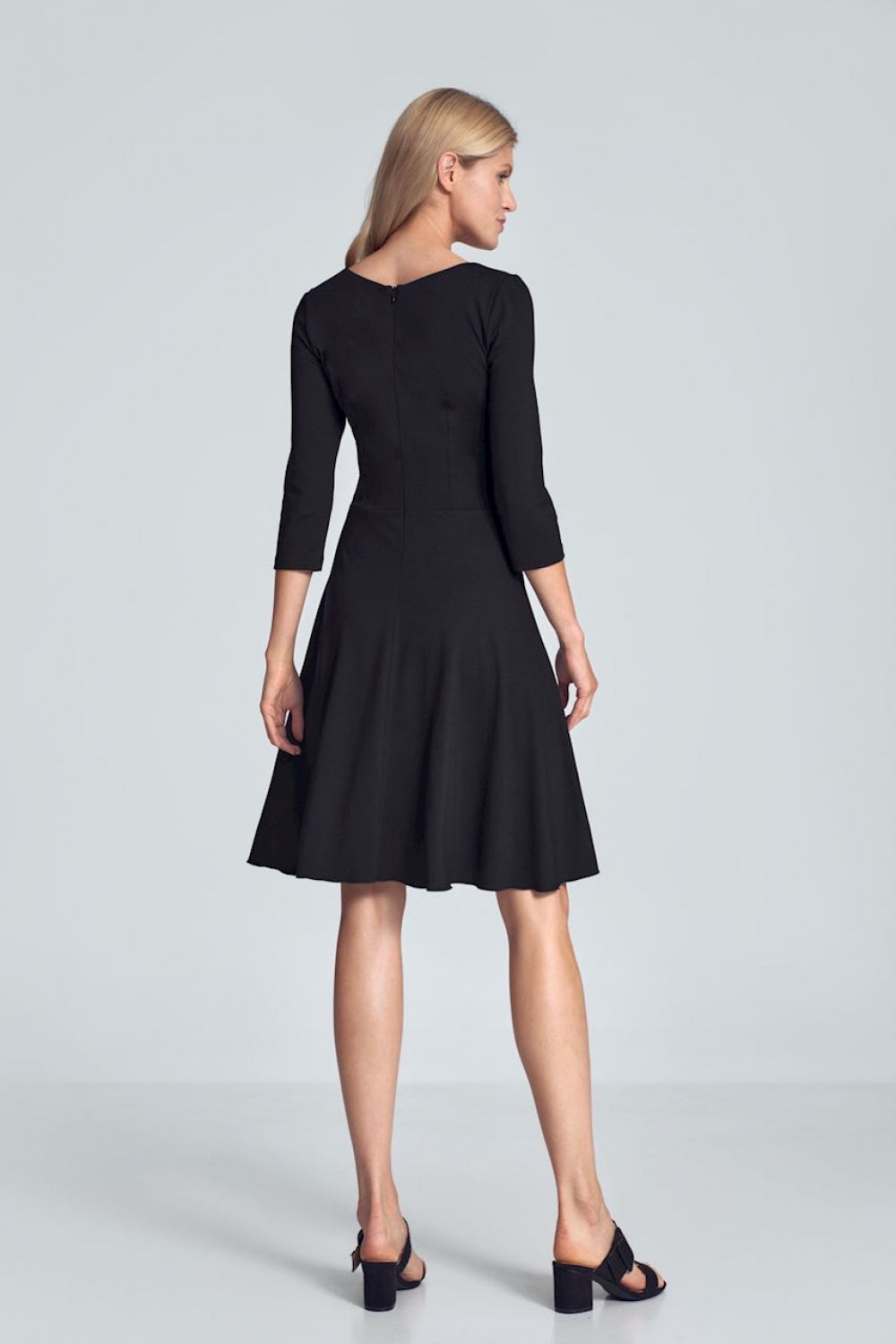 Figl Black Midi Flared Cocktail Dress - view 3