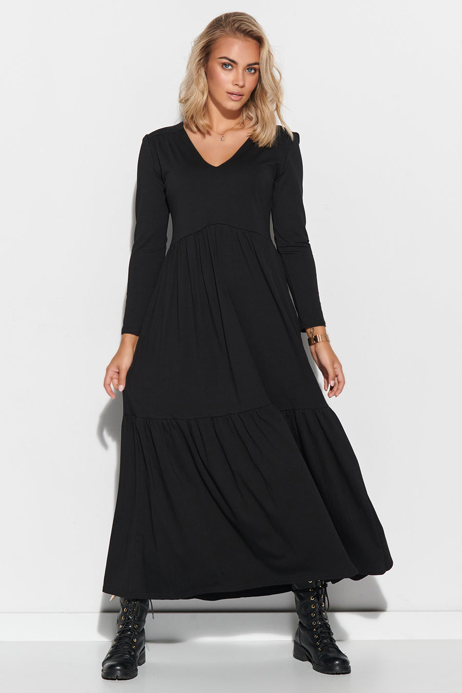 Makadamia Black Maxi Linen Dress