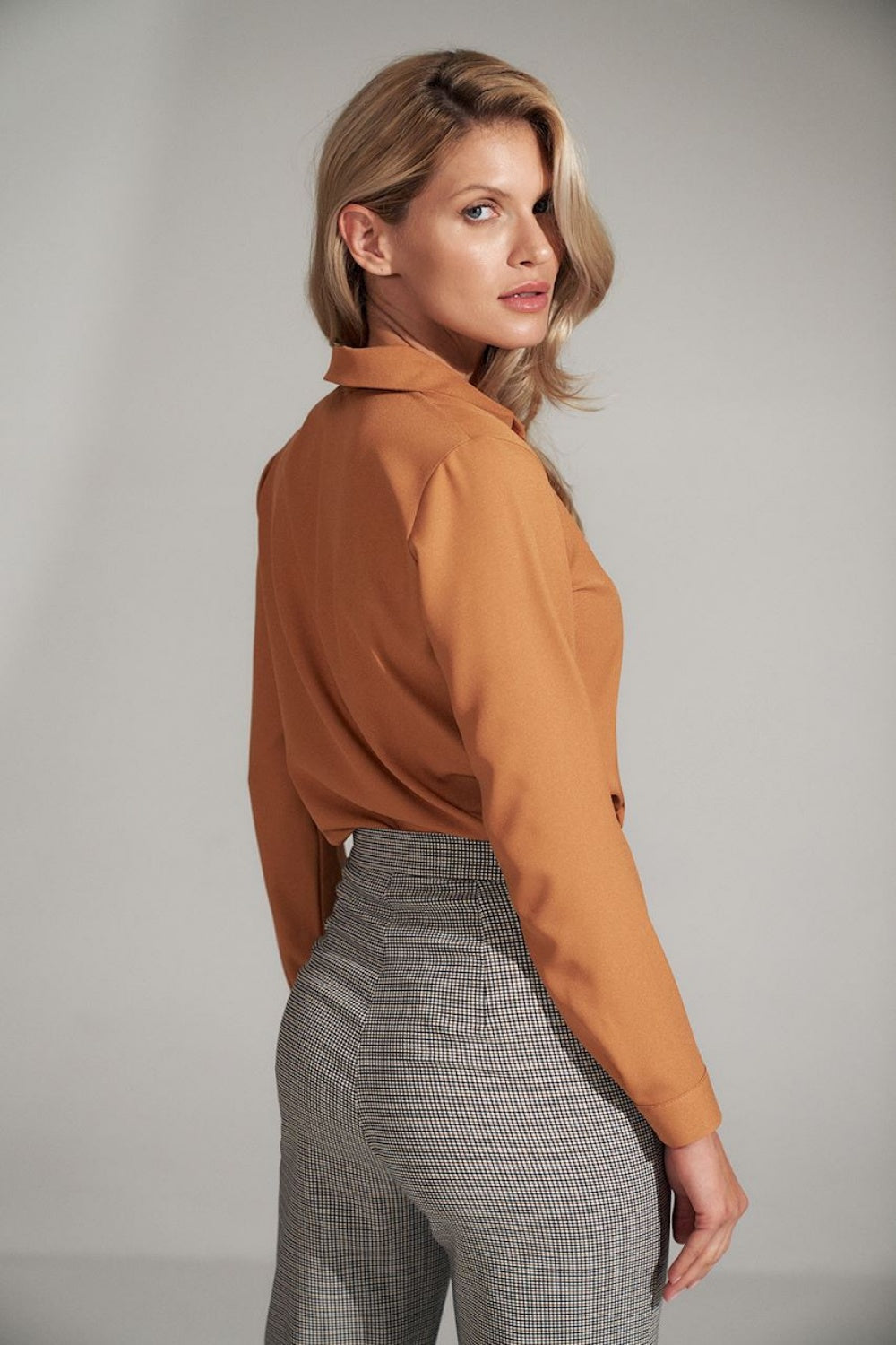 Figl Brown Pleated Long Sleeve Blouse - view 3