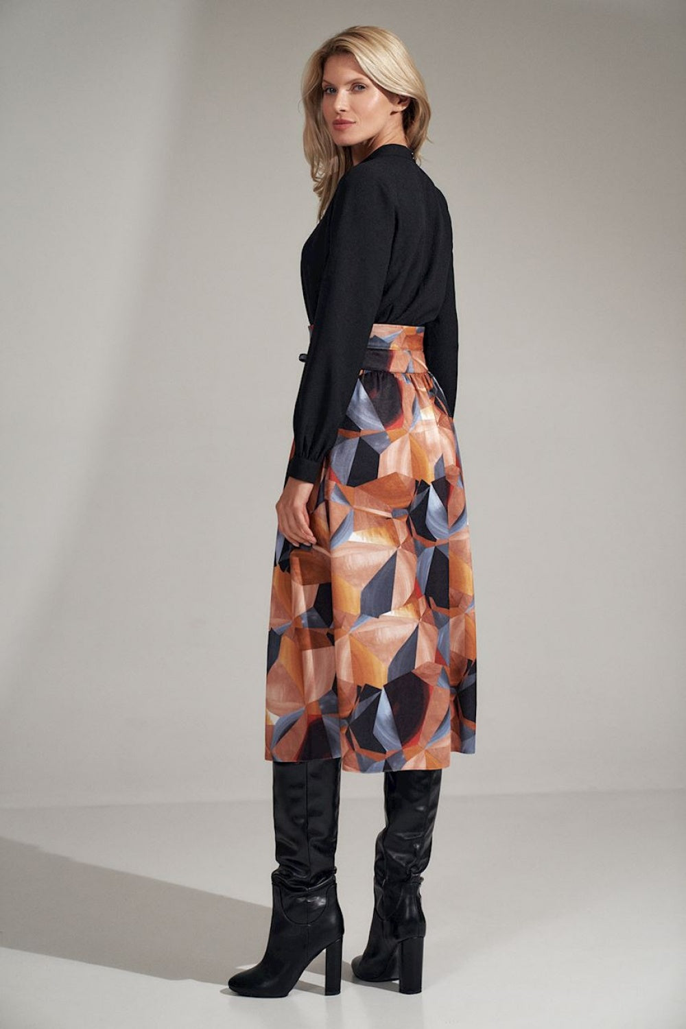 Figl Black Collared Pleated Blouse - view 3