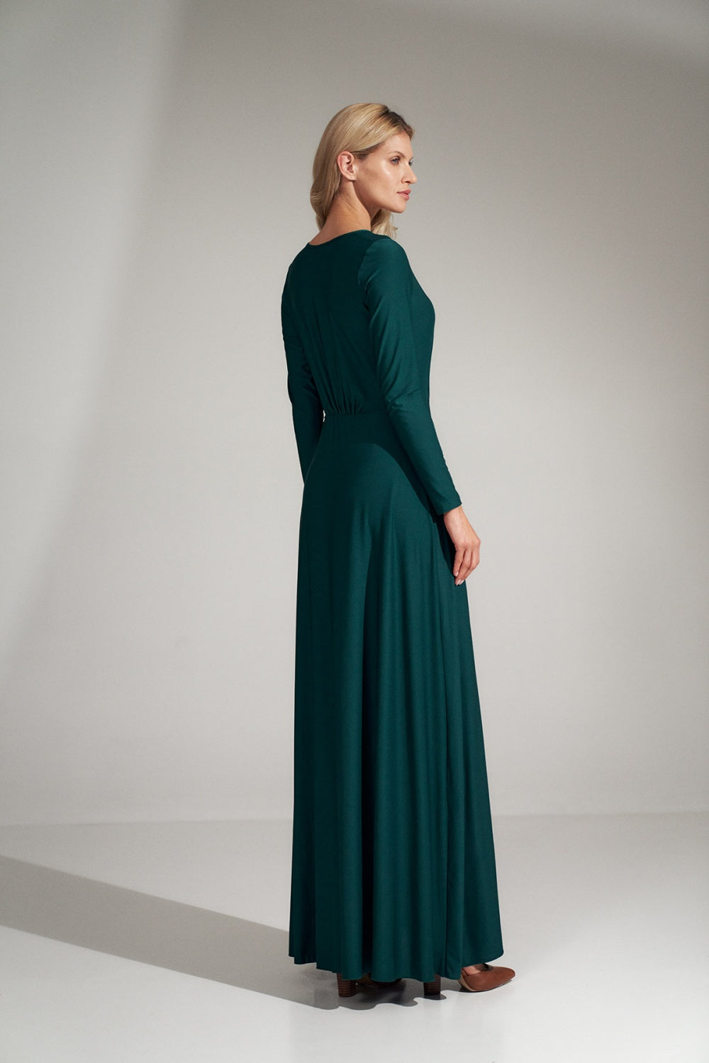 Figl Green Pleated V-Neck Dress - view 3