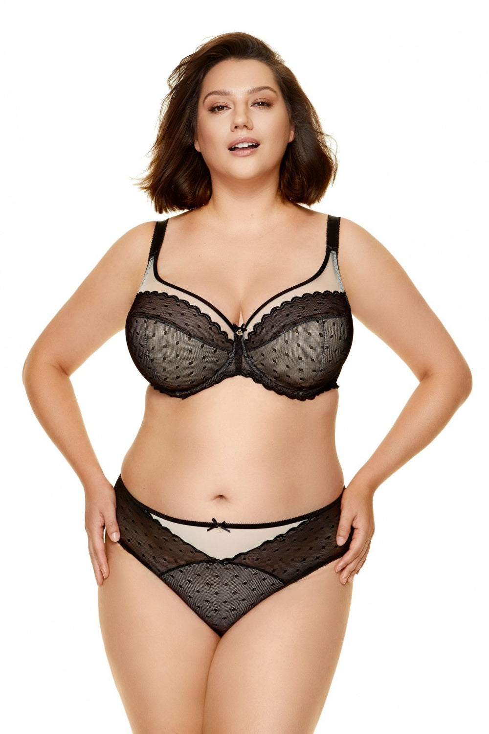 Gorteks Fargo Beige Lace Padded Semi-Soft Bra