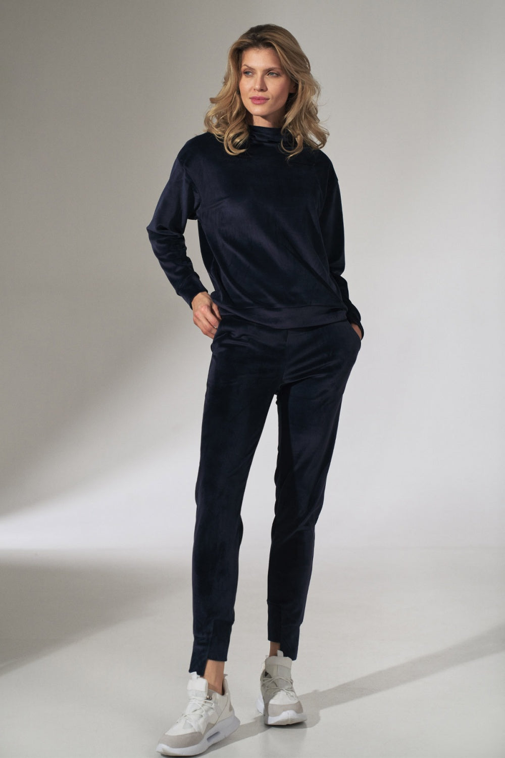Figl Navy Velvet Joggers