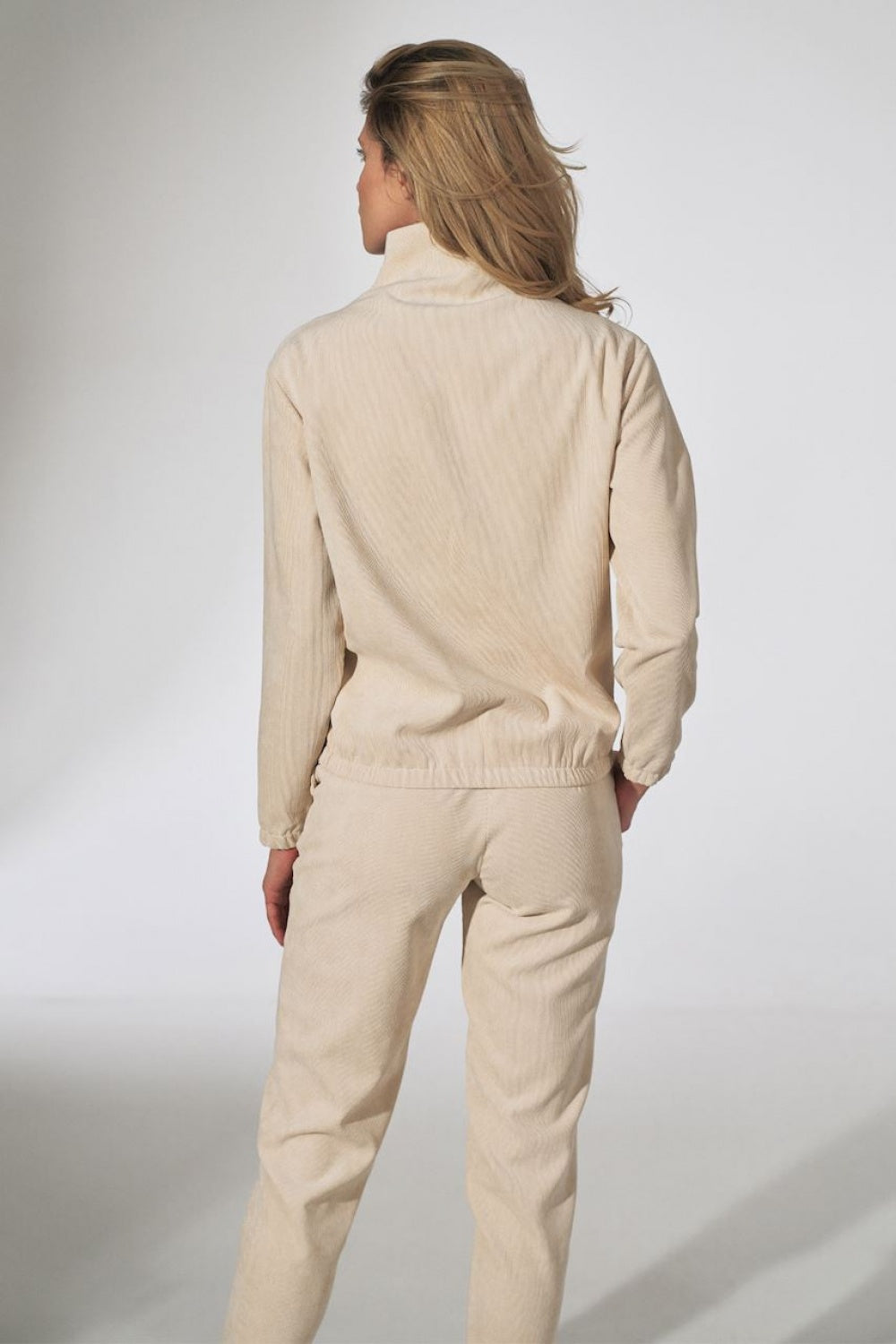 Figl Beige Zip Up Long Sleeve Sweatshirt - view 3