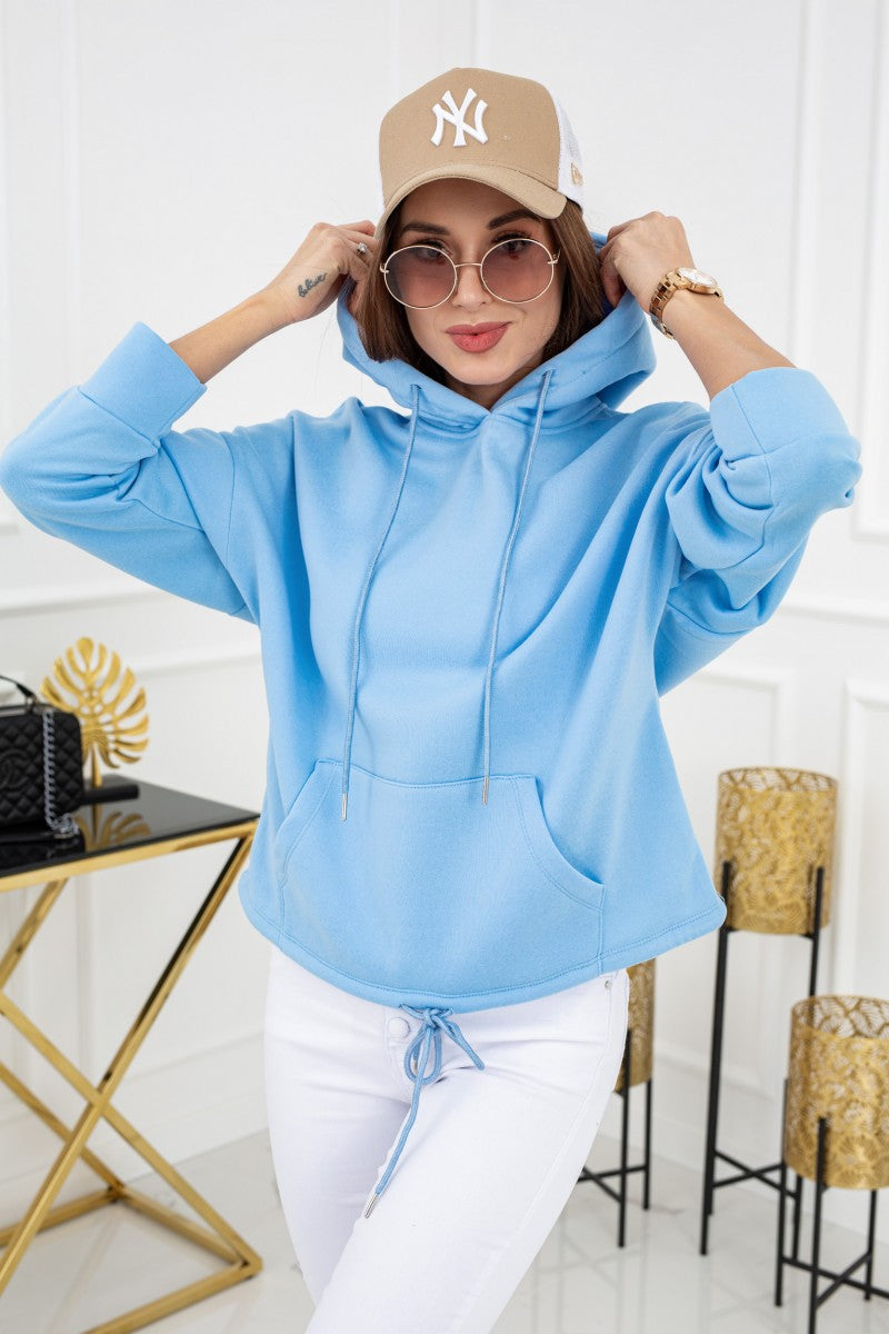 Vittoria Ventini Noemi Baby Blue Hooded Sweatshirt