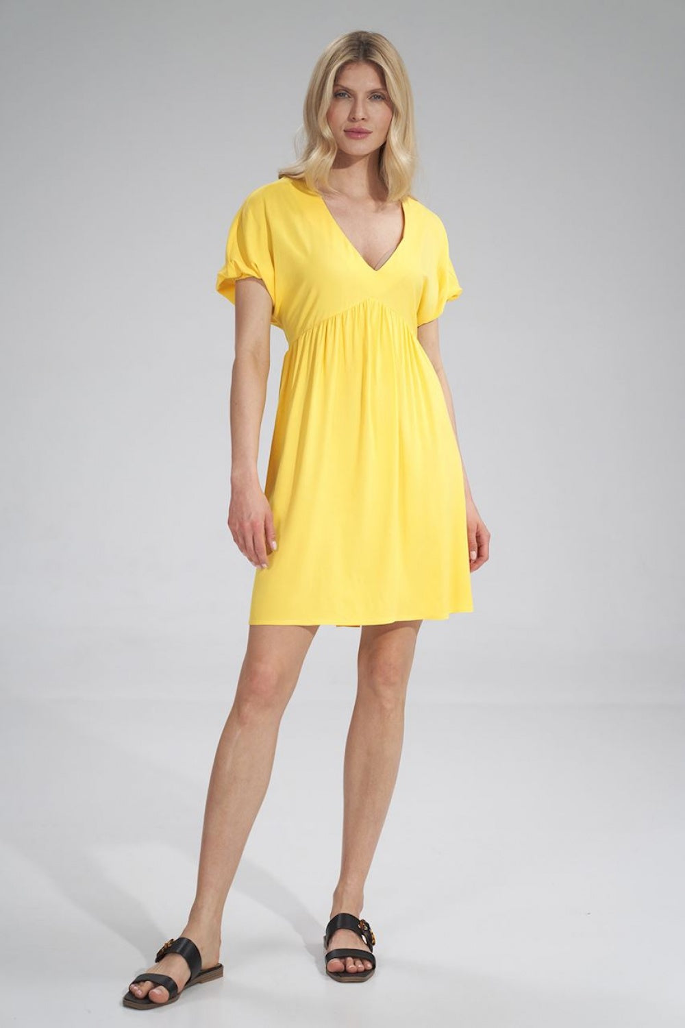 Figl Yellow Pleated Dress - view 2