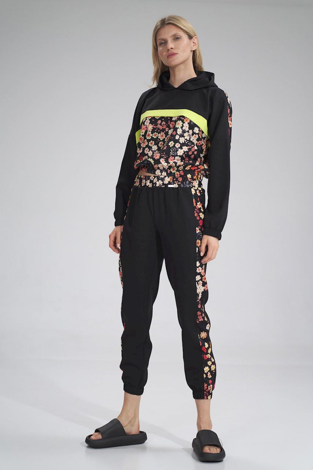 Figl Patterned Polyester Joggers