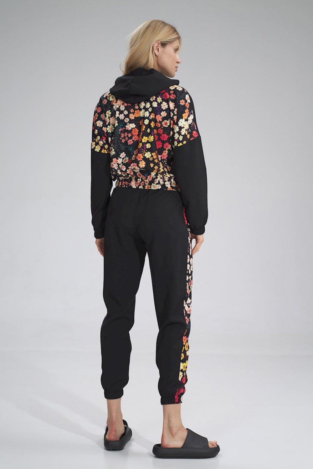 Figl Patterned Polyester Joggers - view 2