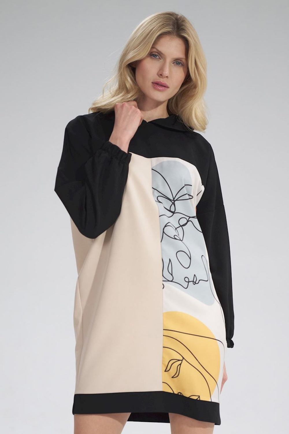Figl Patterned Midi Pleated Dress