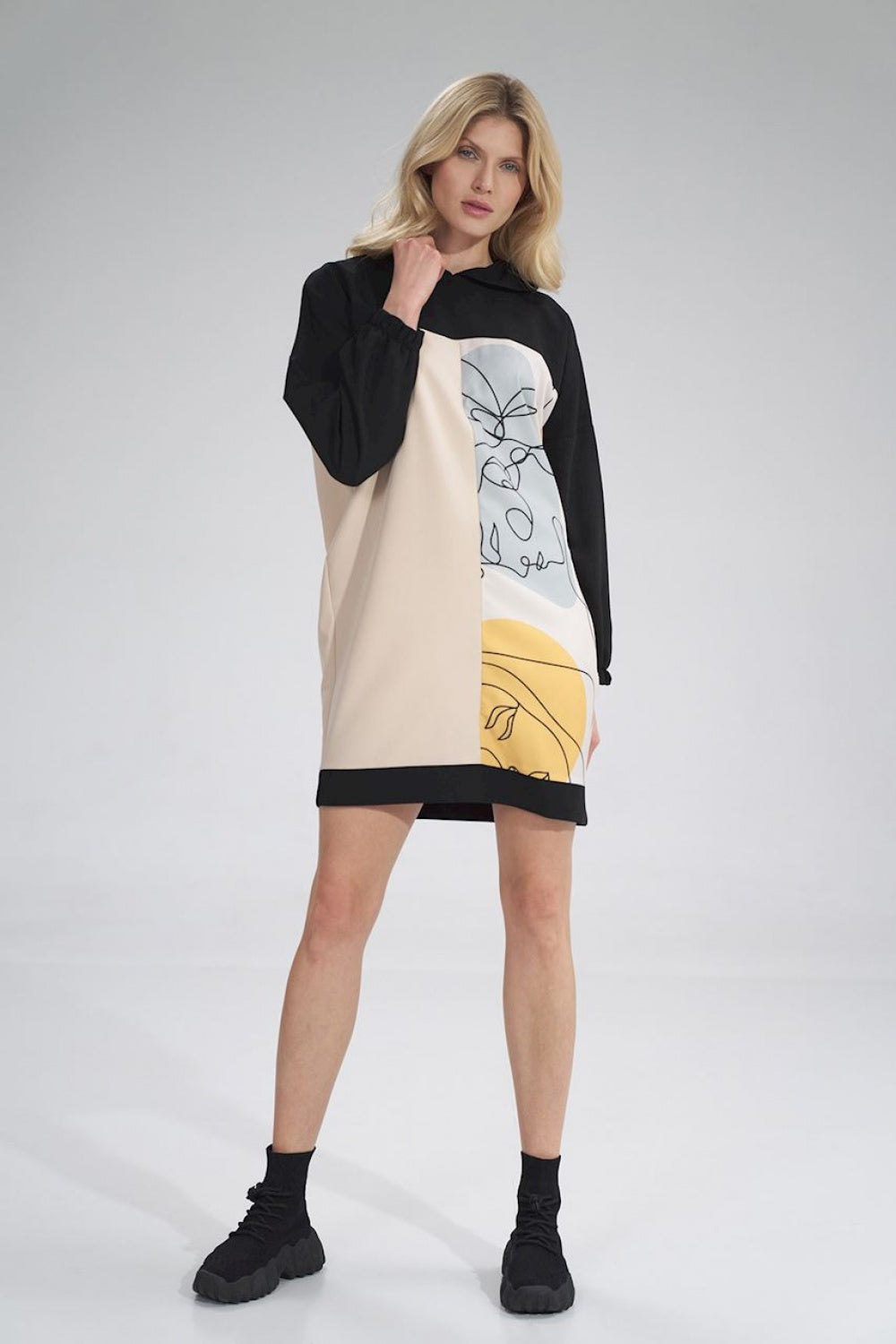 Figl Patterned Midi Pleated Dress - view 4