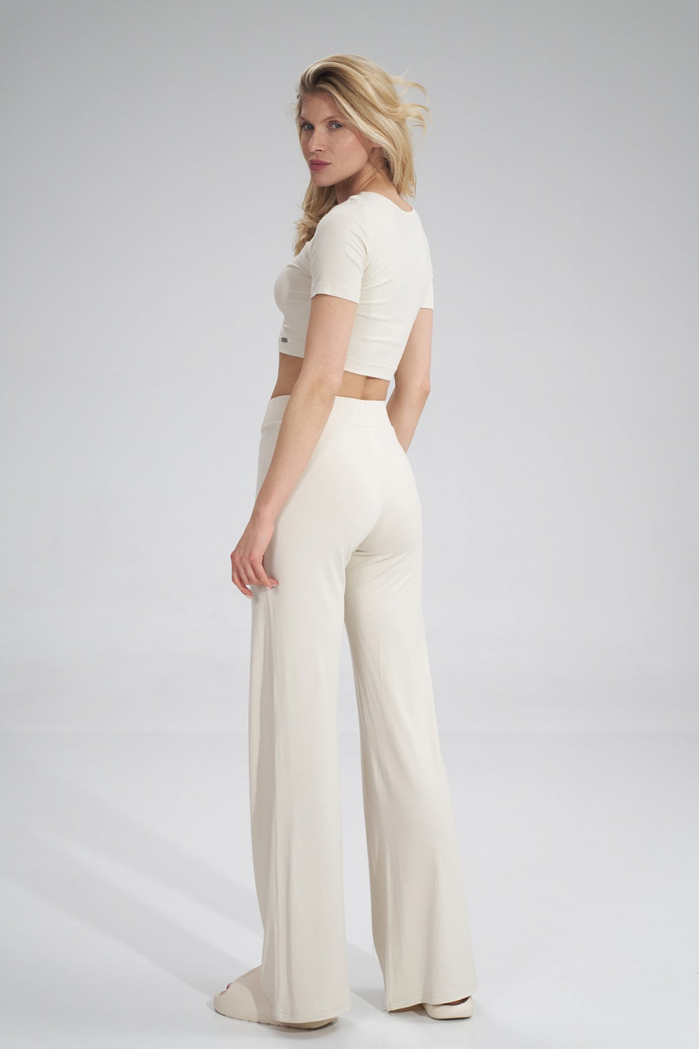 Figl Ecru Viscose Trousers - view 3