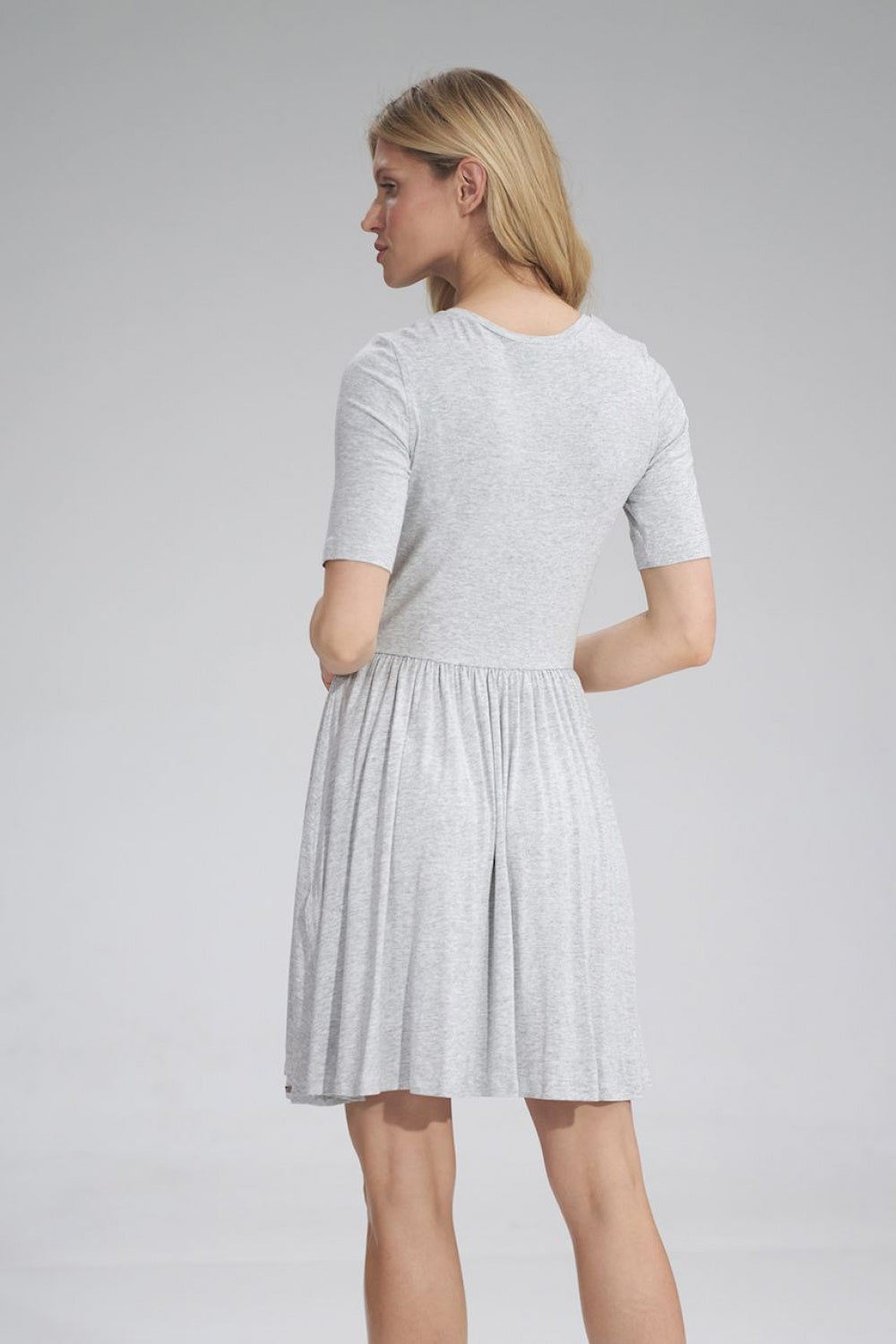 Figl Grey Marl Flared Short Sleeve Dress - view 3