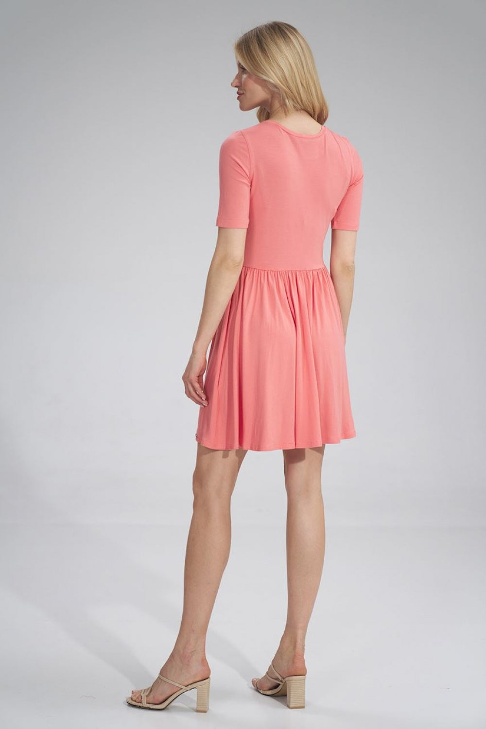 Figl Coral Flared Short Sleeve Dress - view 3
