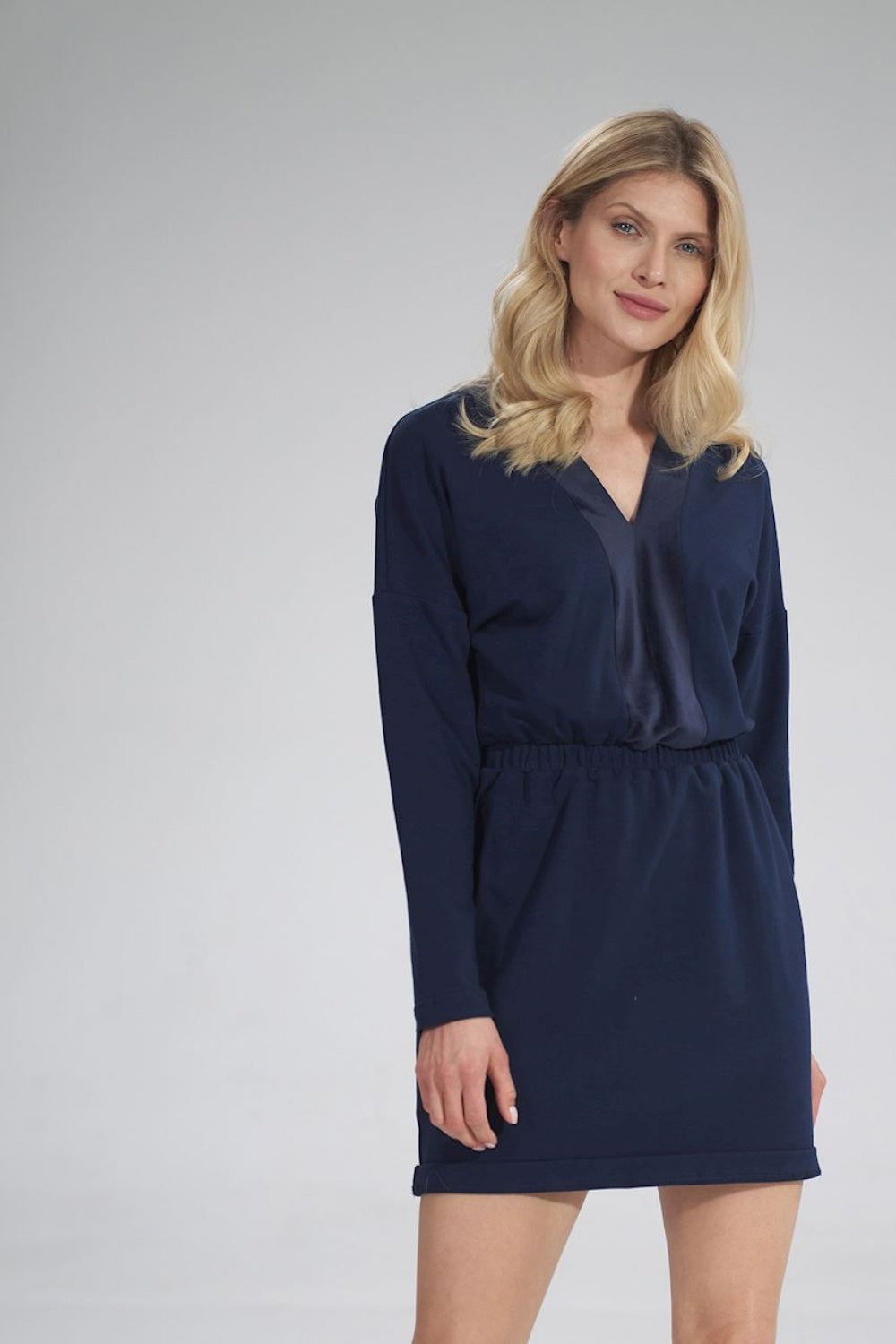 Figl Navy Mini Velvet Dress
