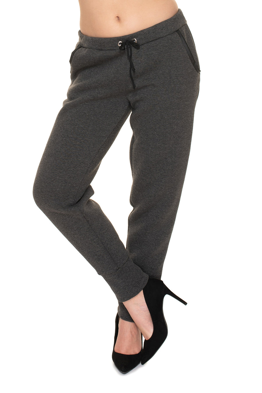PeeKaBoo Graphite Faux Leather Joggers