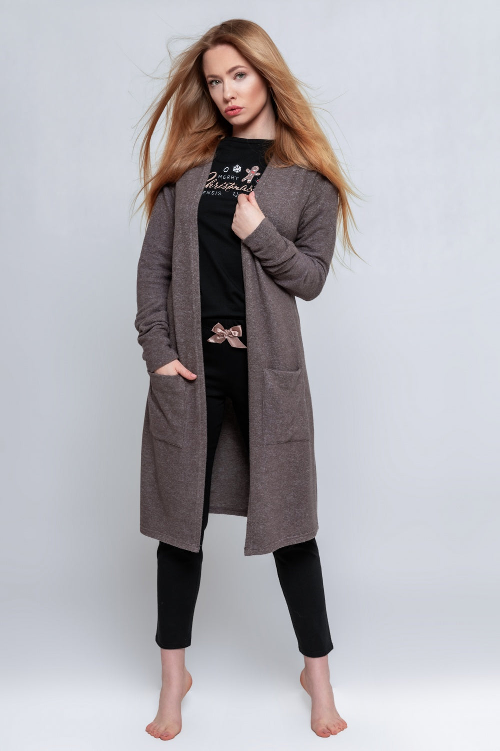 Sensis Milee Brown Hooded Cardigan