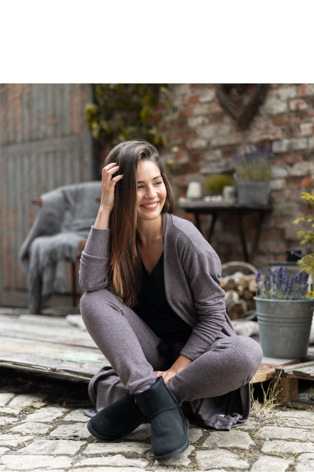 Sensis Milee Brown Hooded Cardigan - view 3