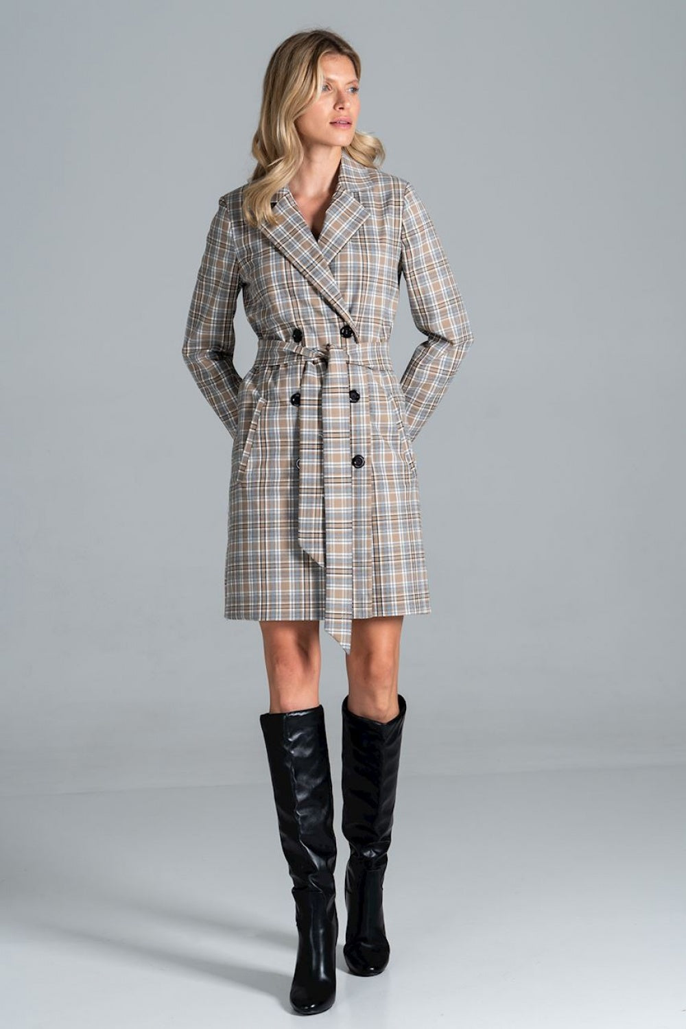 Figl Patterned Collared Coat - view 4