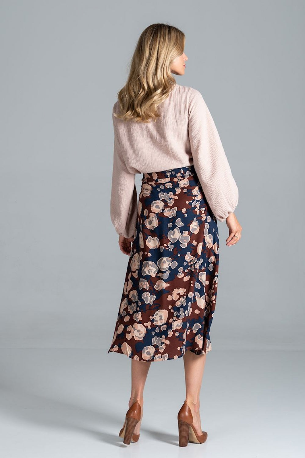 Figl Patterned A-Line Midi Skirt - view 2
