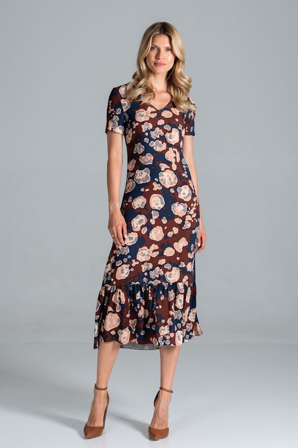 Figl Patterned Midi Flared Dress