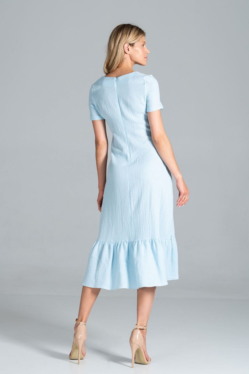 Figl Sky Blue Midi Flared Dress - view 3
