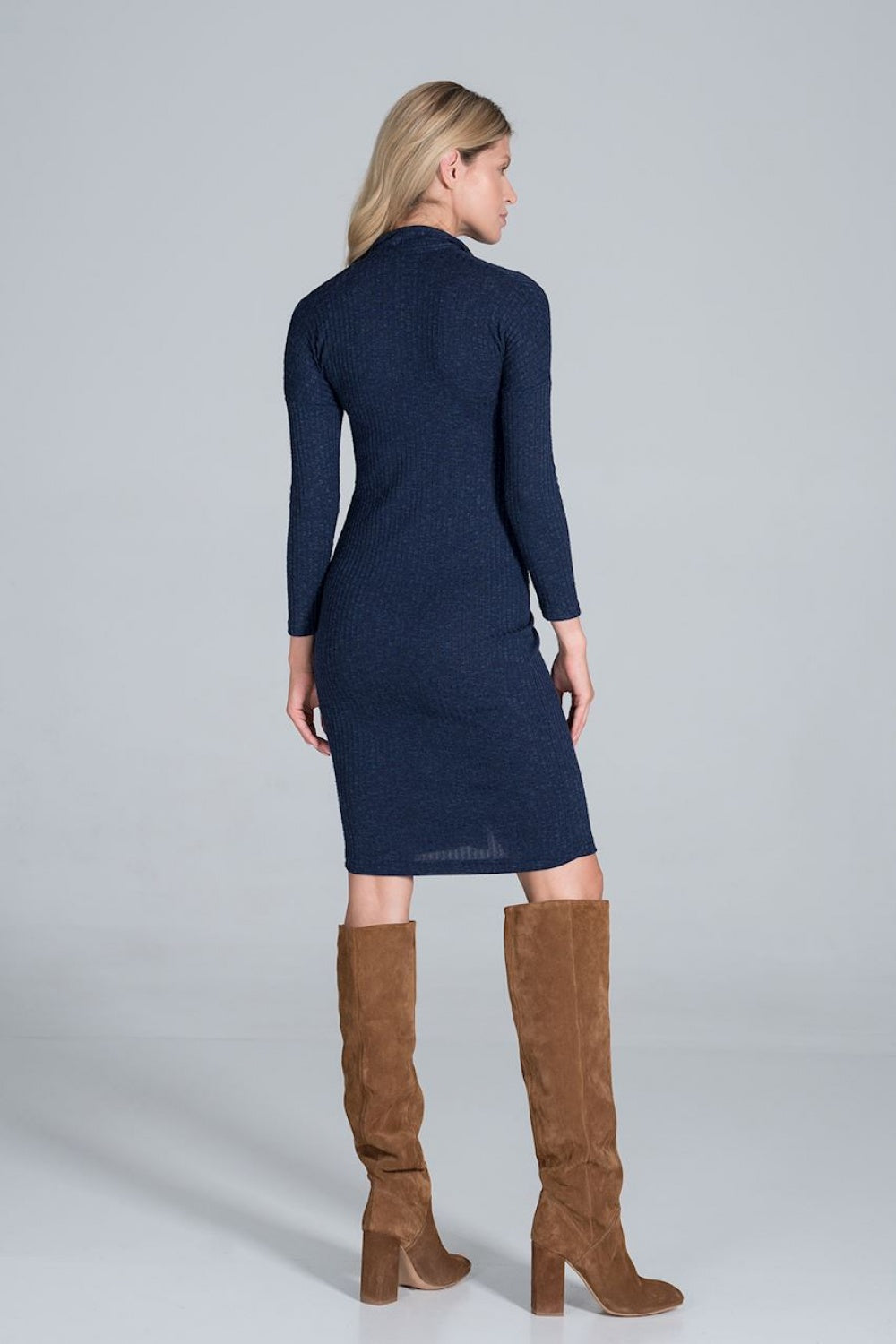Figl Navy Midi Knitted Dress - view 3