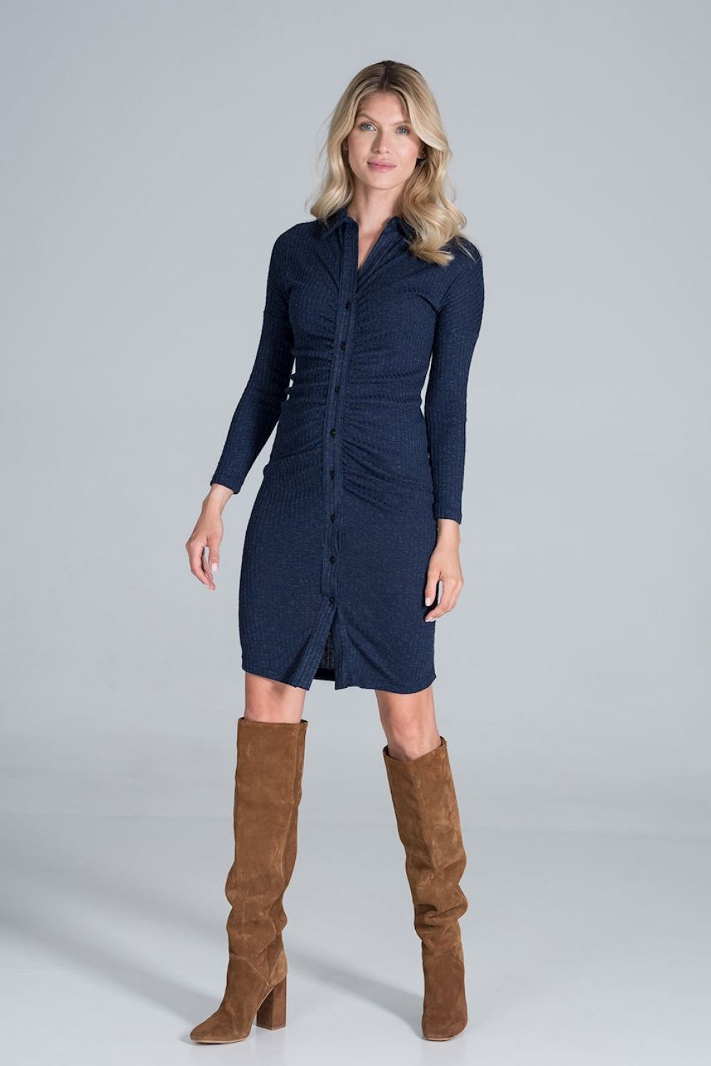 Figl Navy Midi Knitted Dress - view 4