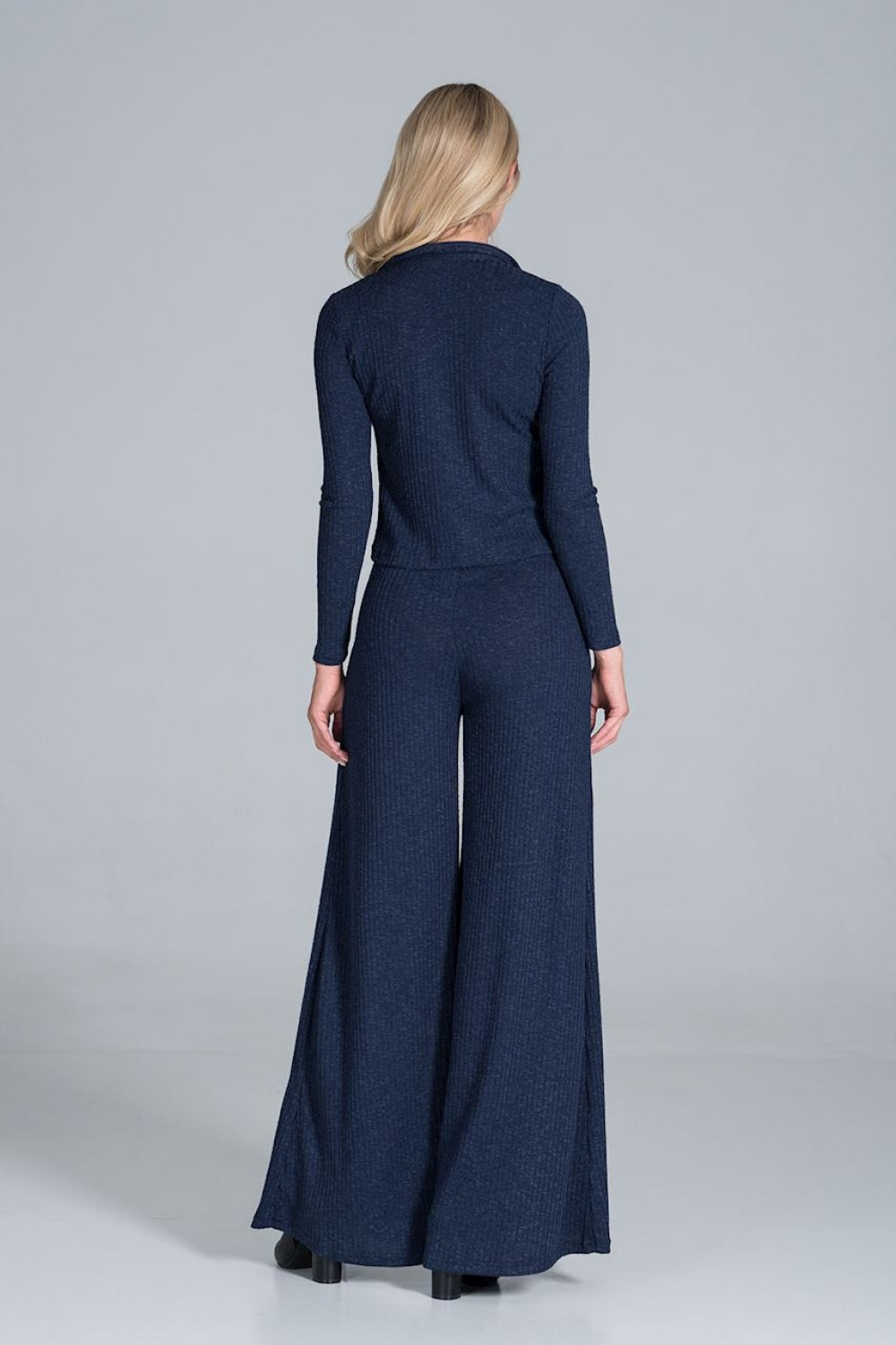 Figl Navy Knitted Long Sleeve Blouse - view 3