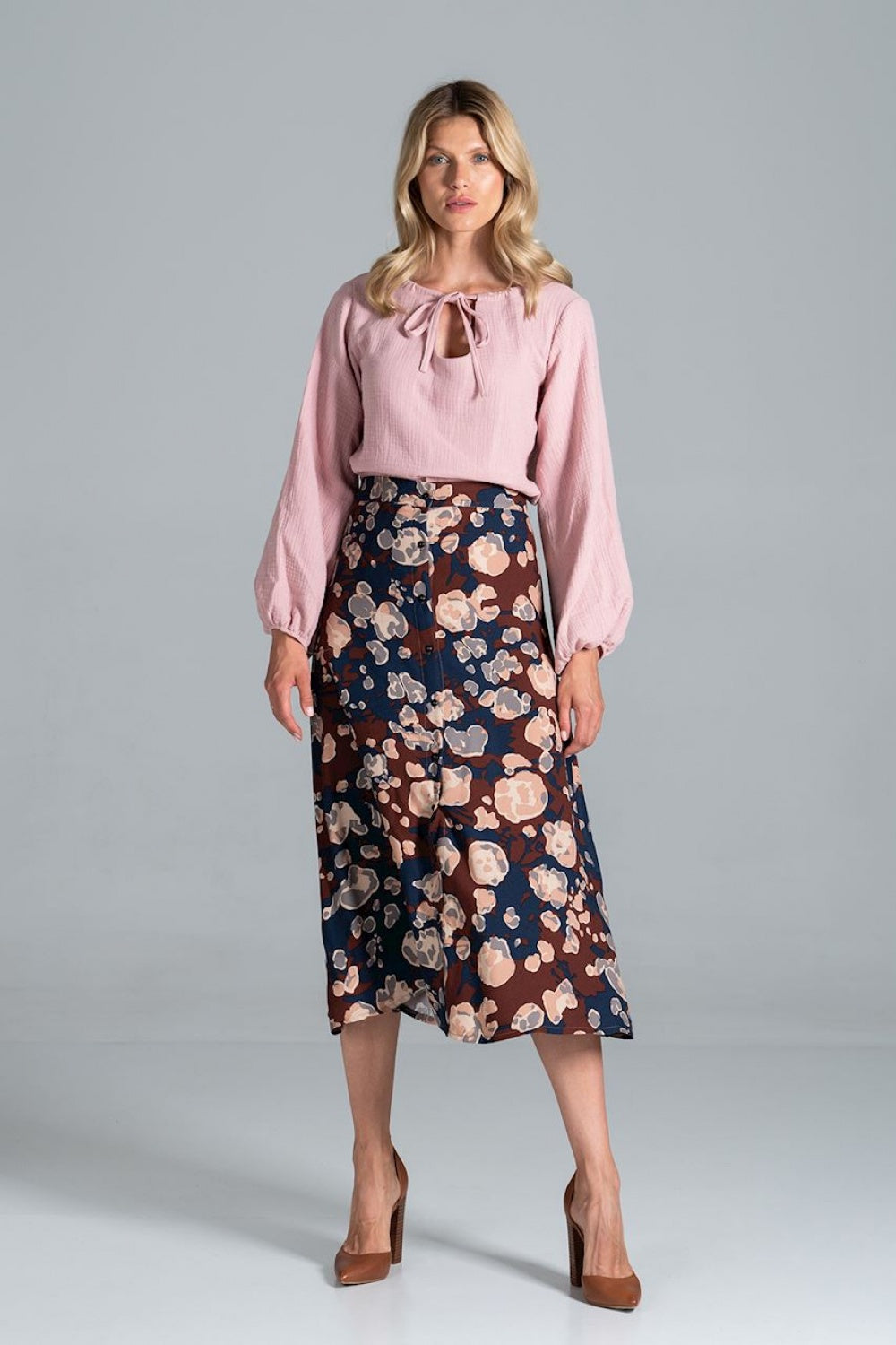 Figl Pink Round Neck Long Sleeve Blouse - view 4