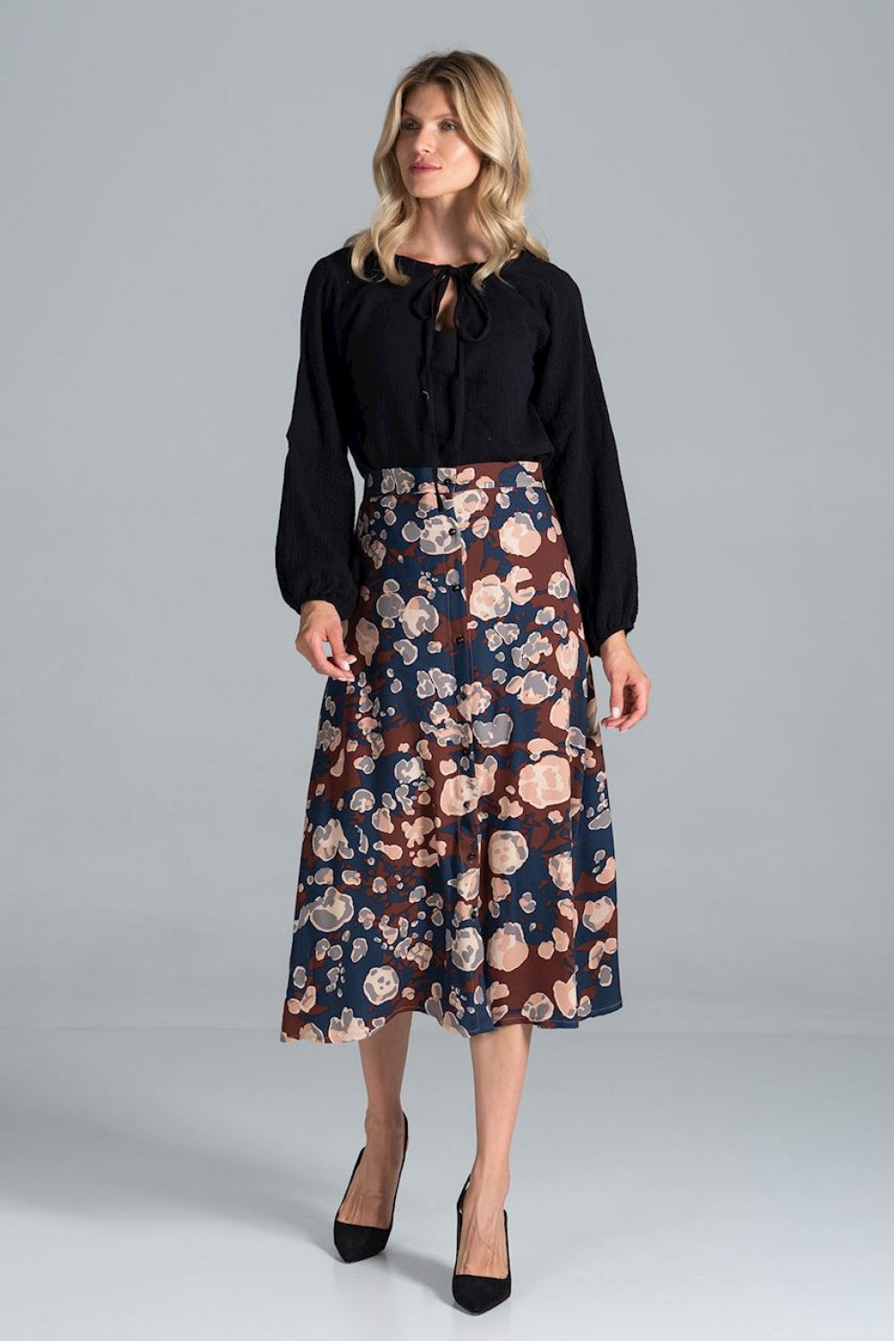 Figl Black Cotton Long Sleeve Blouse - view 4