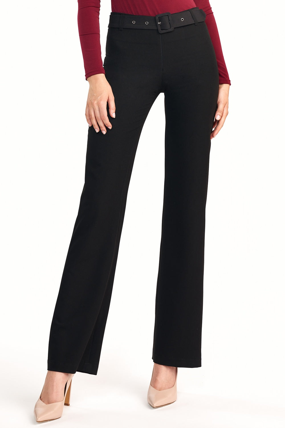 Nife Black Flared Trousers