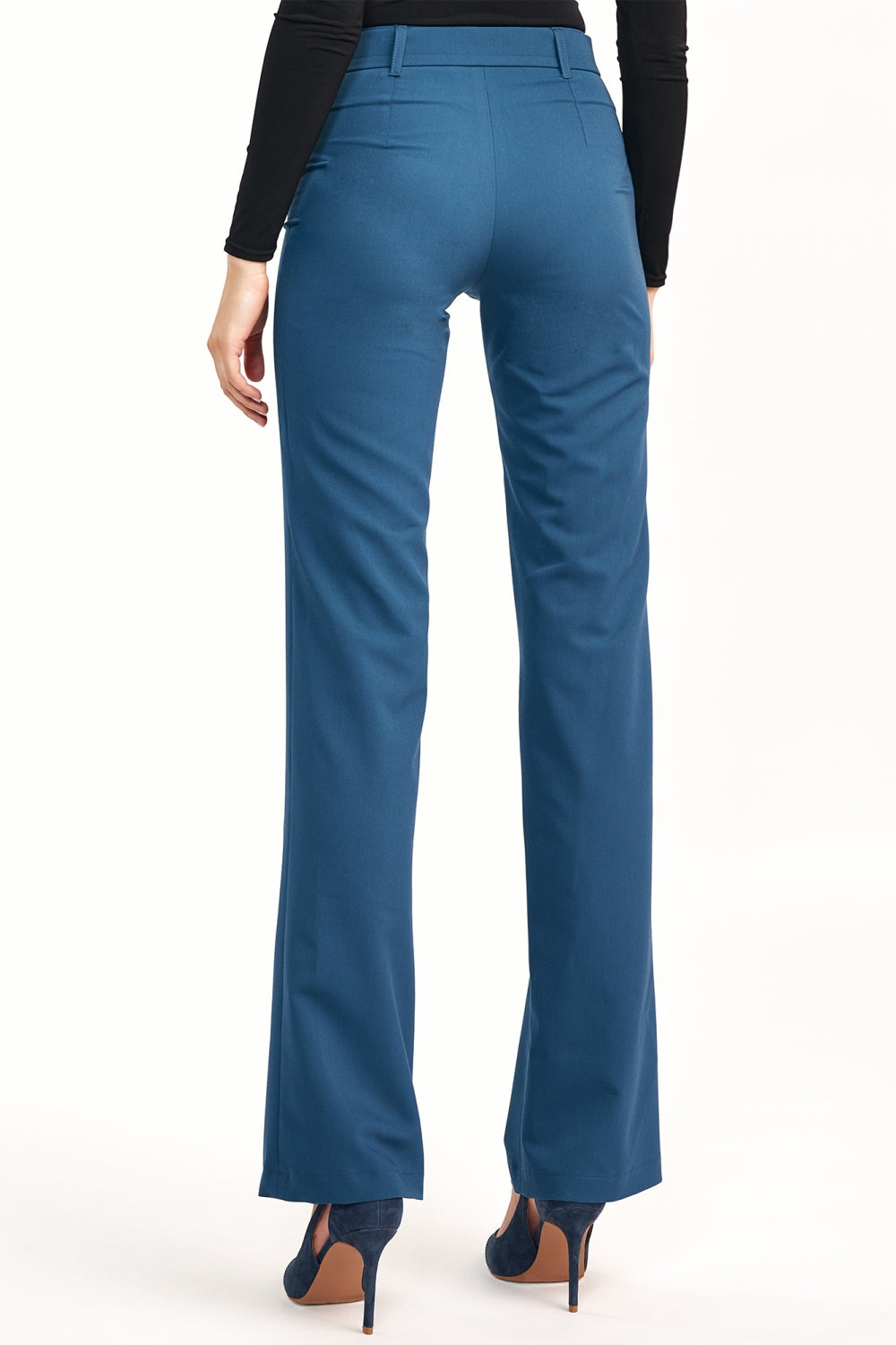 Nife Azure Blue Flared Trousers - view 3